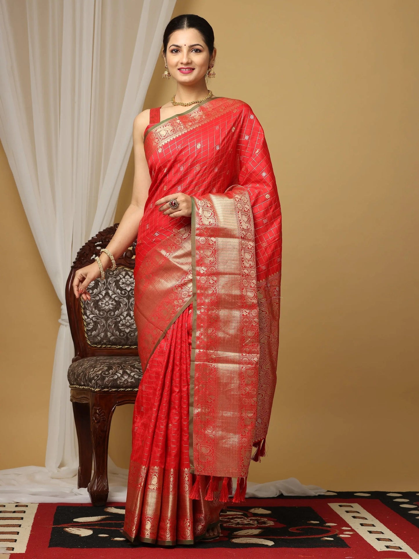 Soft Silk Woven Design Zari Kanchi Blend Banarasi Saree by My Store