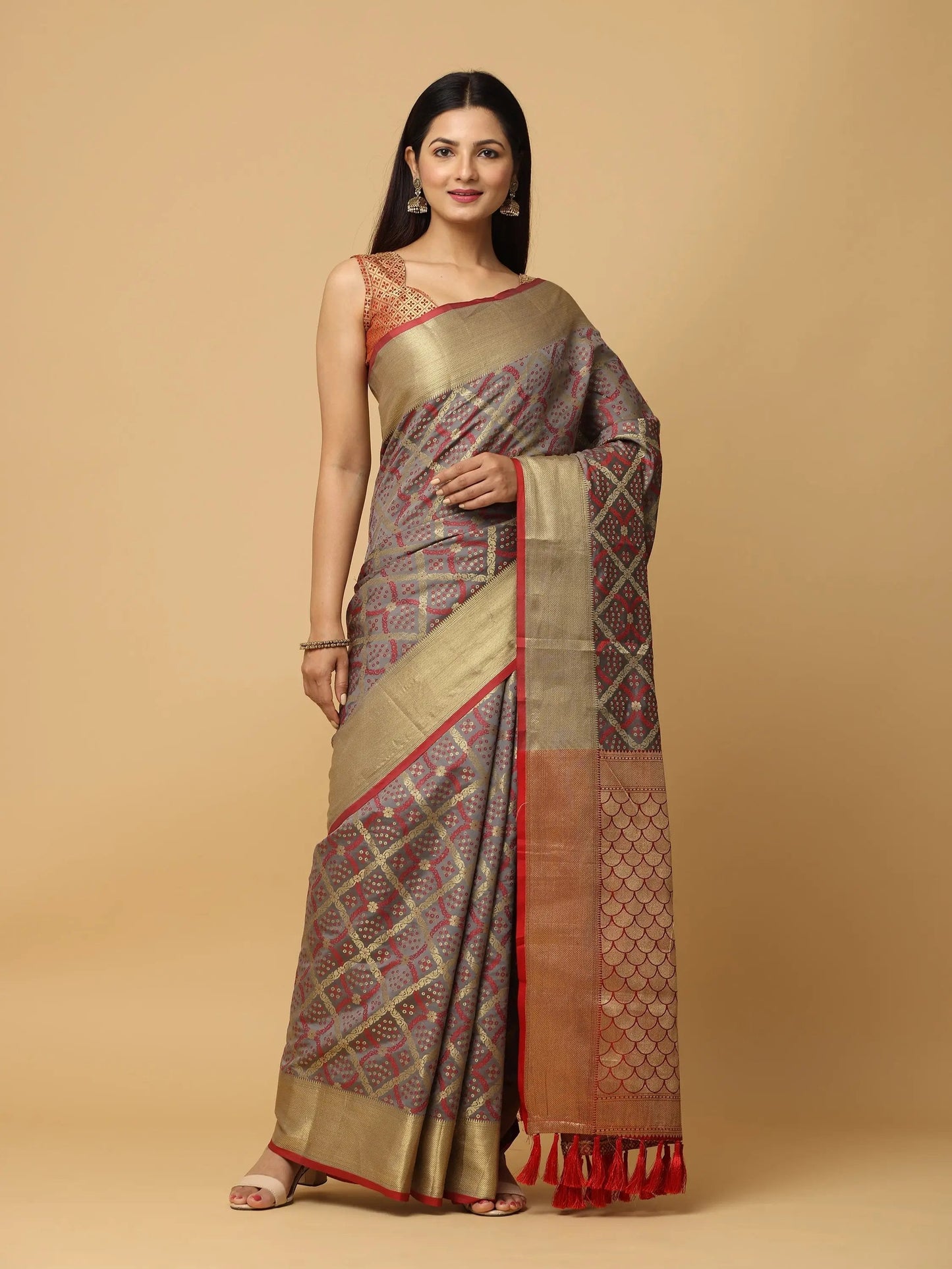 Soft Banarasi Patola Zari Party Wear Saree by My Store
