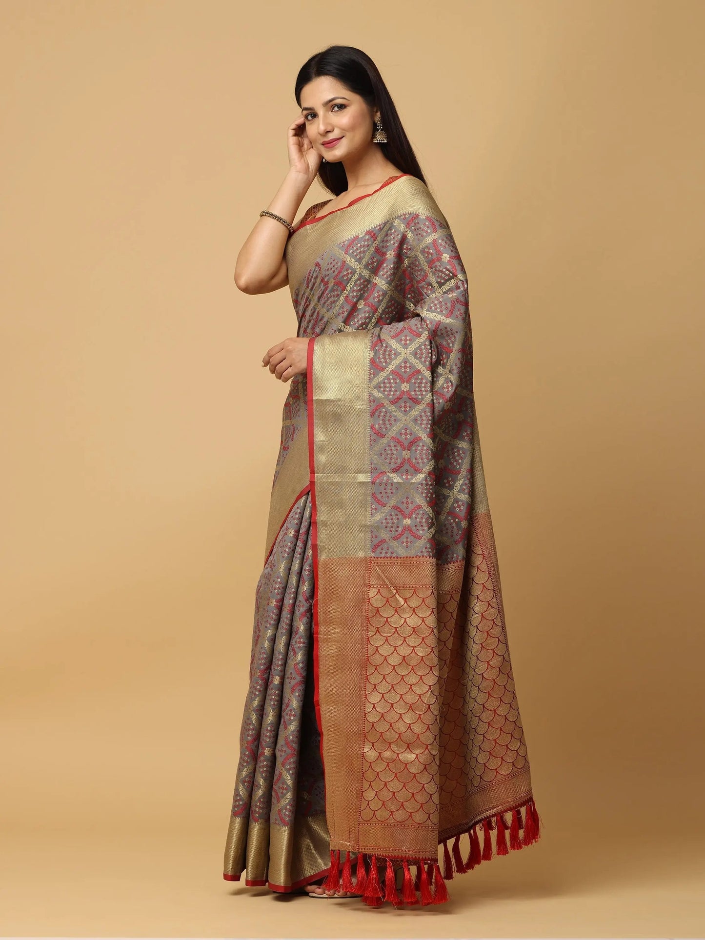 Soft Banarasi Patola Zari Party Wear Saree by My Store