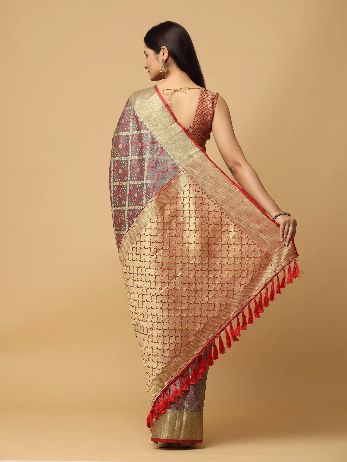 Soft Banarasi Patola Zari Party Wear Saree by My Store