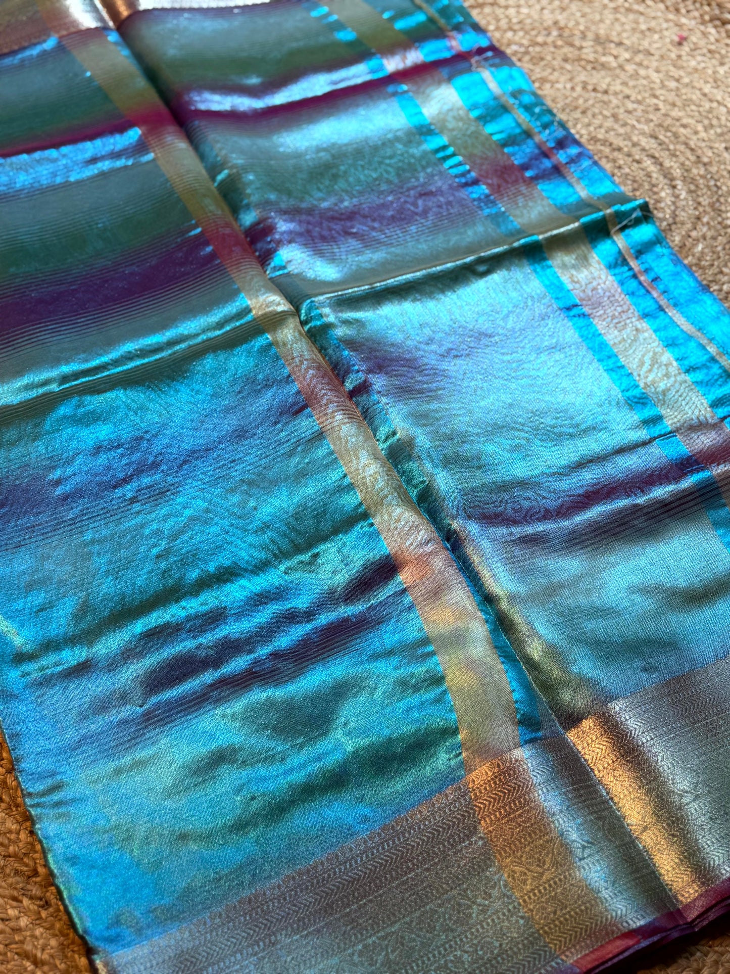 Radiance Dual Tone Tissue Silk Saree by My Store