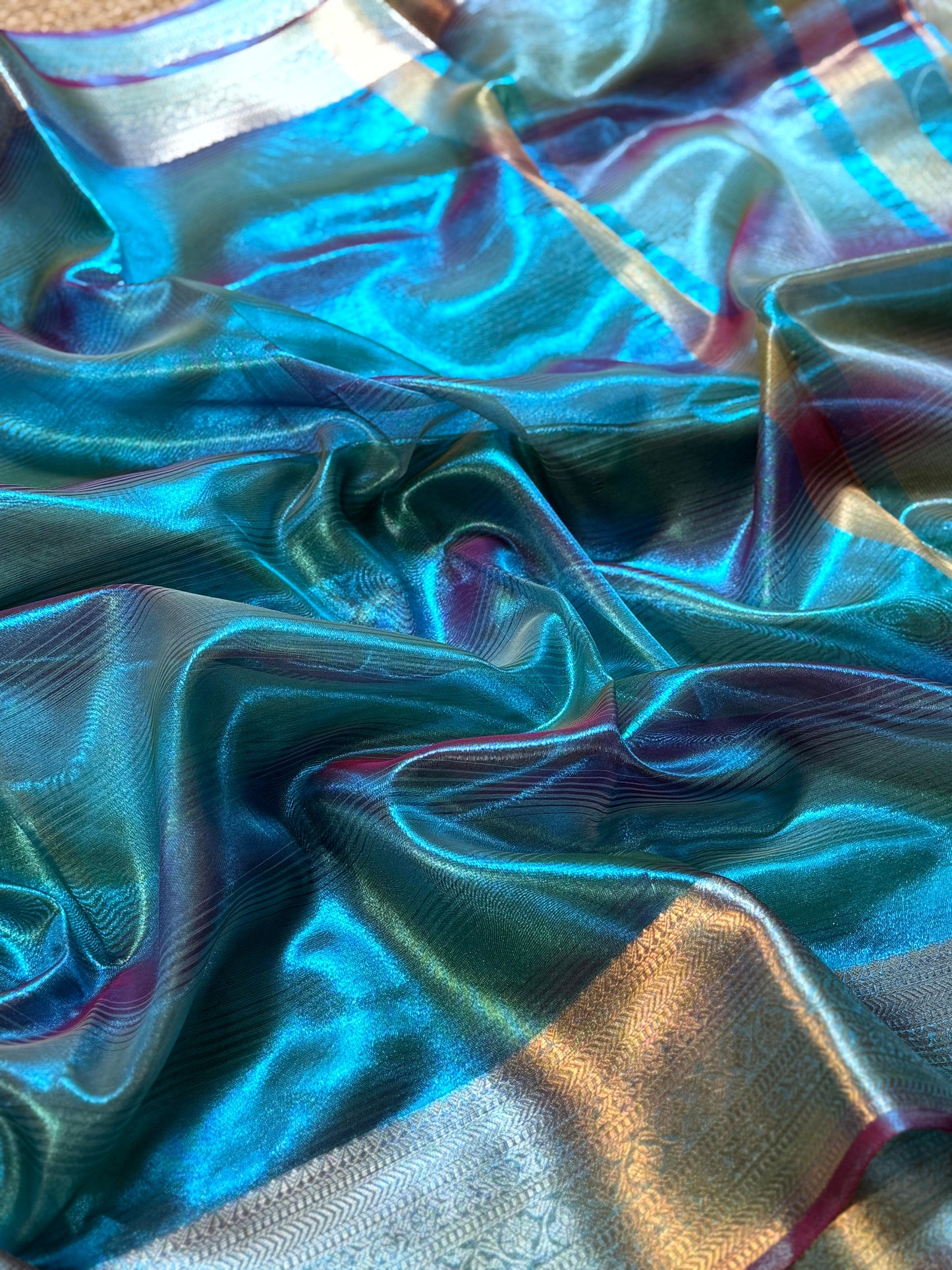Radiance Dual Tone Tissue Silk Saree by My Store
