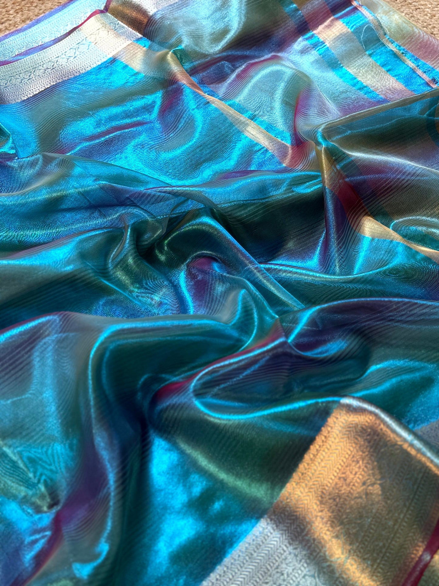 Radiance Dual Tone Tissue Silk Saree by My Store