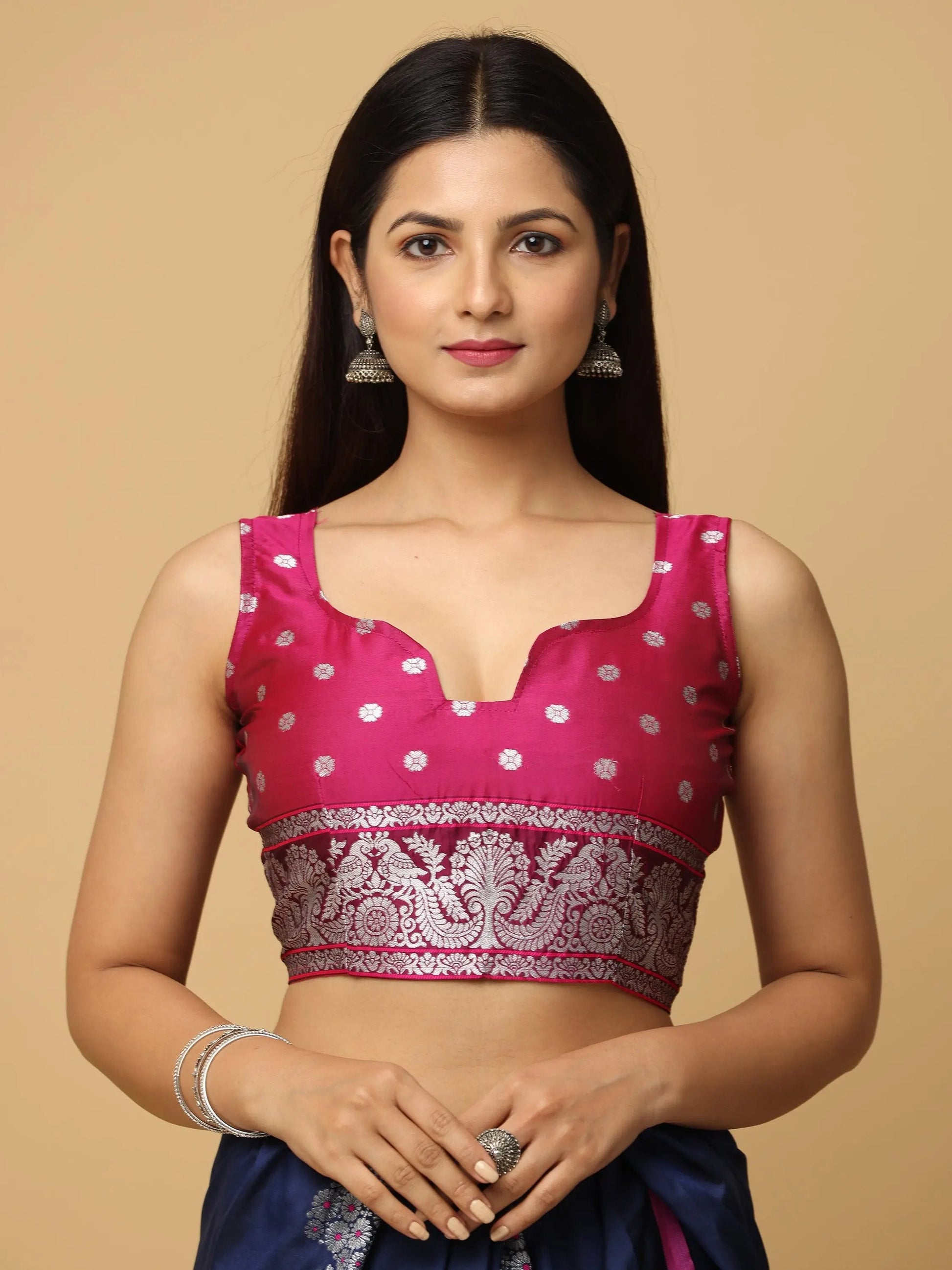 Navy Blue Colour Banarasi Soft Silk Kanchi Zari Weaving Saree by My Store