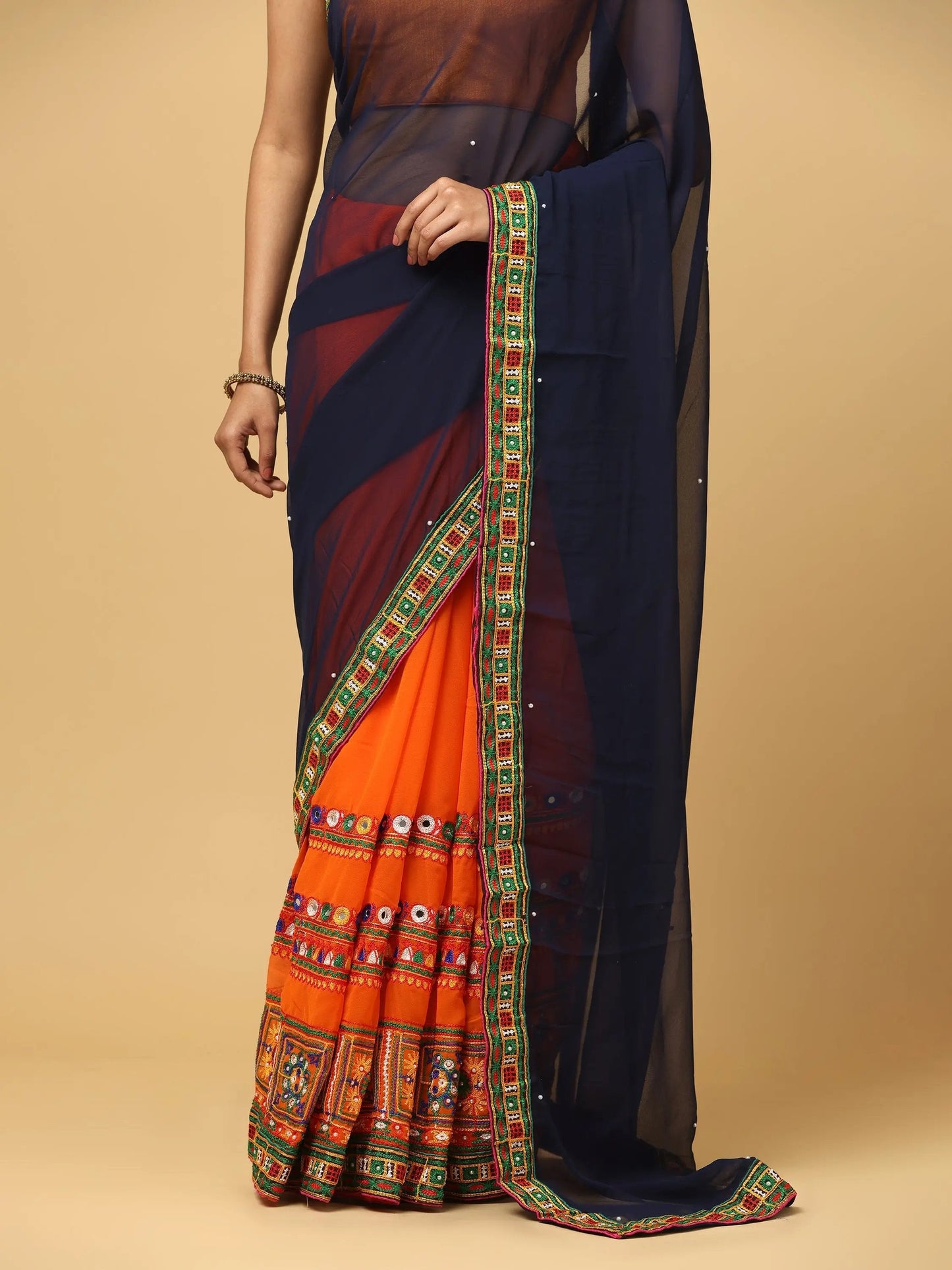 Royal Katchi Embroidery Festive Wear Saree by My Store