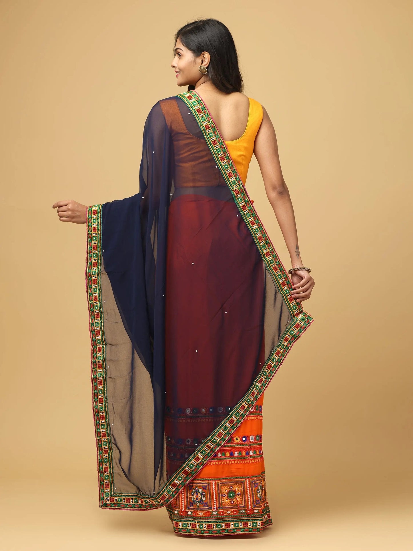 Royal Katchi Embroidery Festive Wear Saree by My Store