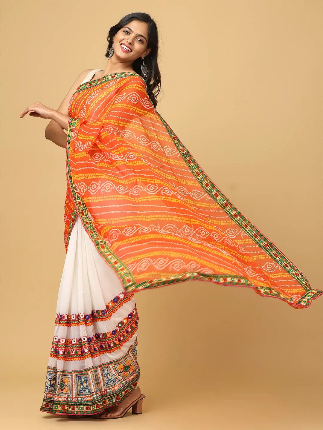 Royal Katchi Embroidery Festive Wear Saree by My Store