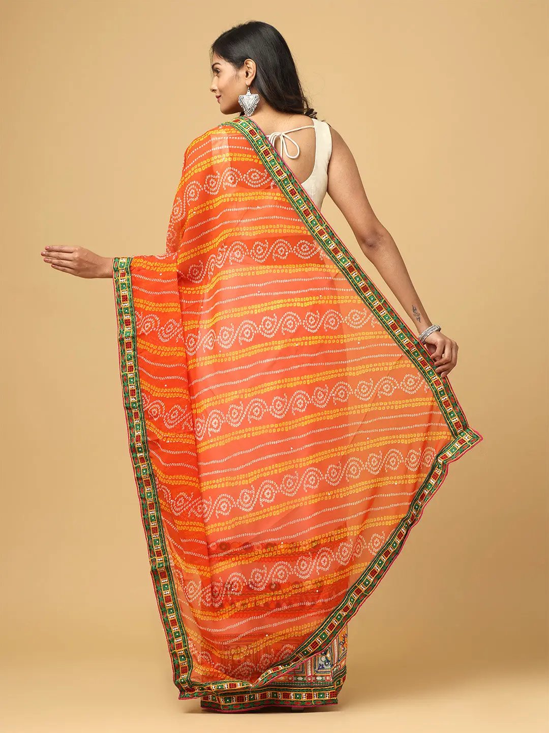 Royal Katchi Embroidery Festive Wear Saree by My Store