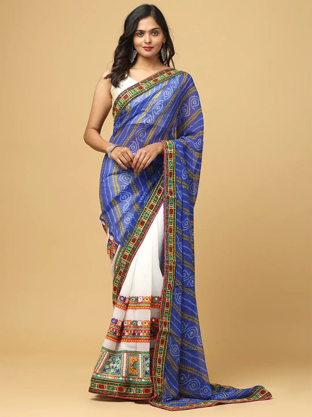 Royal Katchi Embroidery Festive Wear Saree by My Store