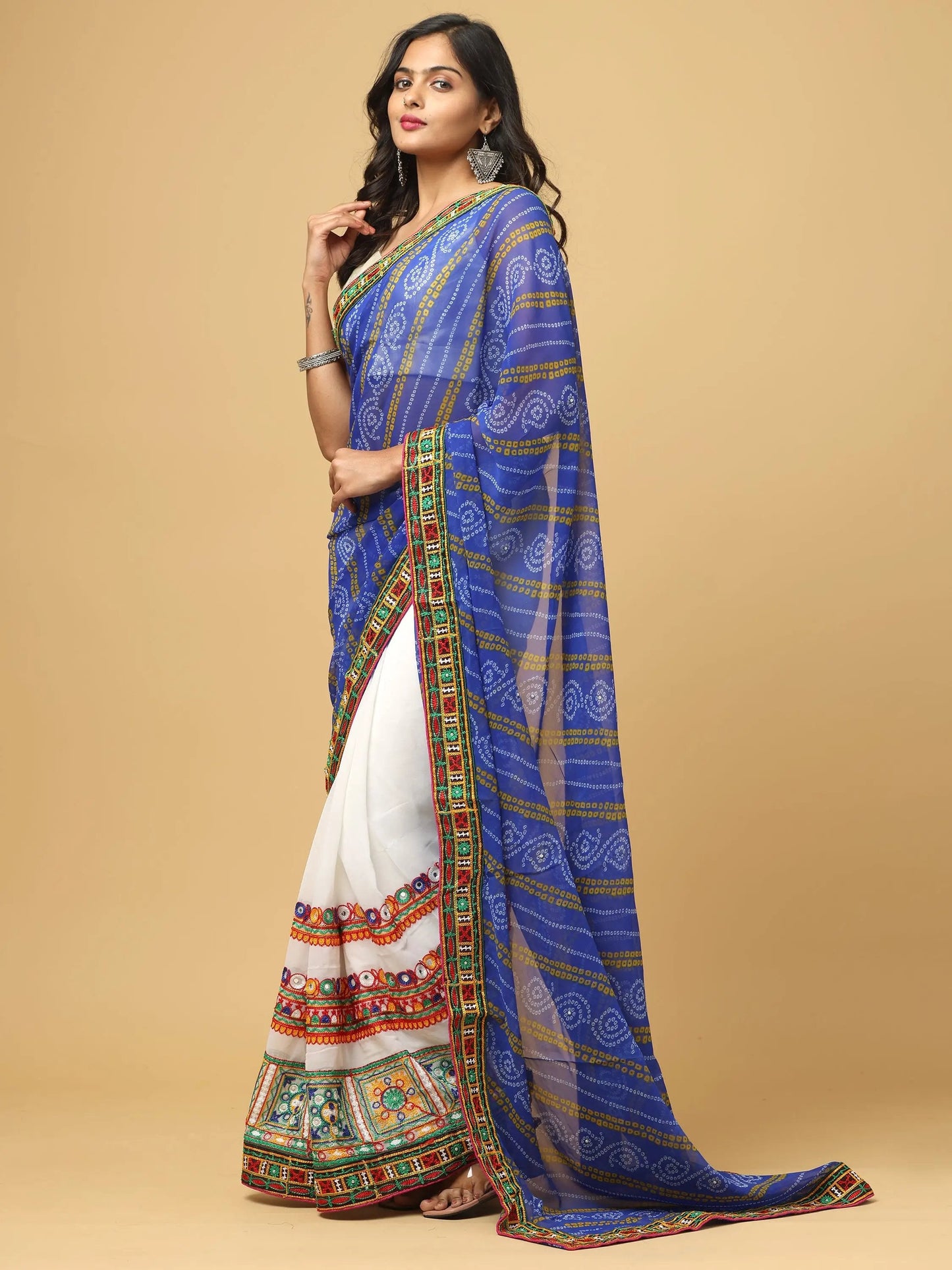 Royal Katchi Embroidery Festive Wear Saree by My Store