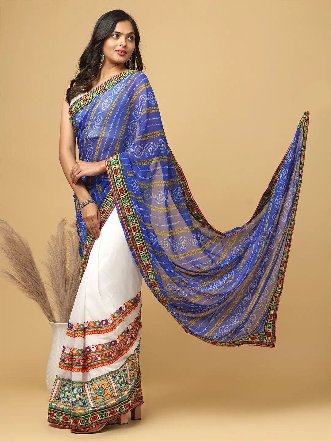 Royal Katchi Embroidery Festive Wear Saree by My Store