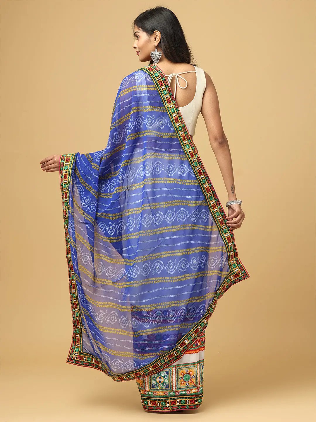 Royal Katchi Embroidery Festive Wear Saree by My Store