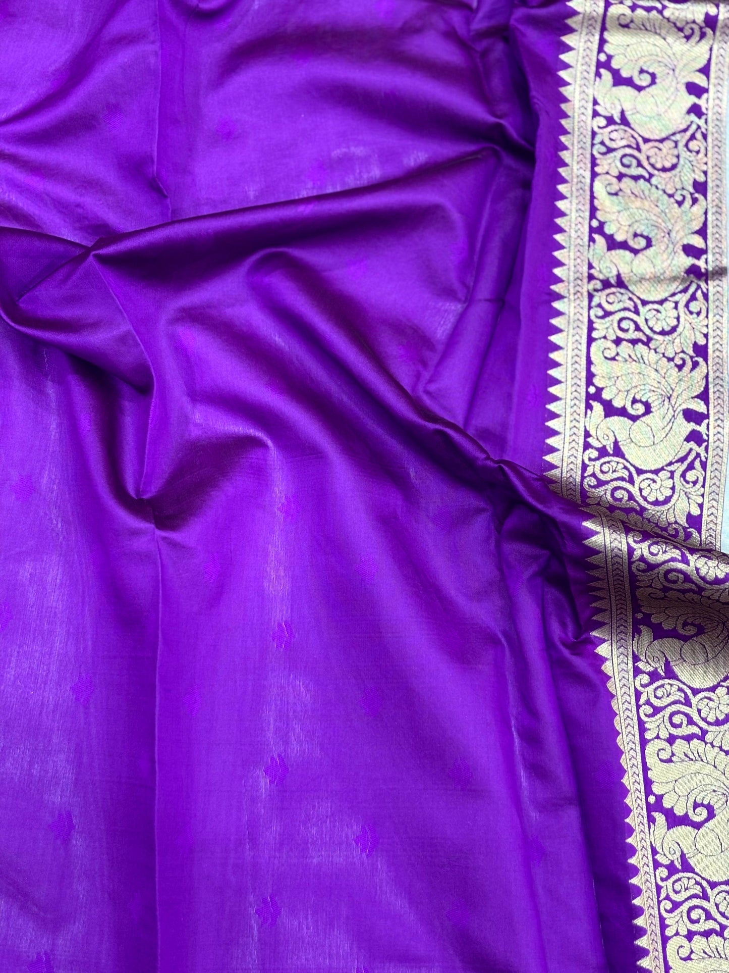 Peacock Grey Banarasi Silk Saree by My Store