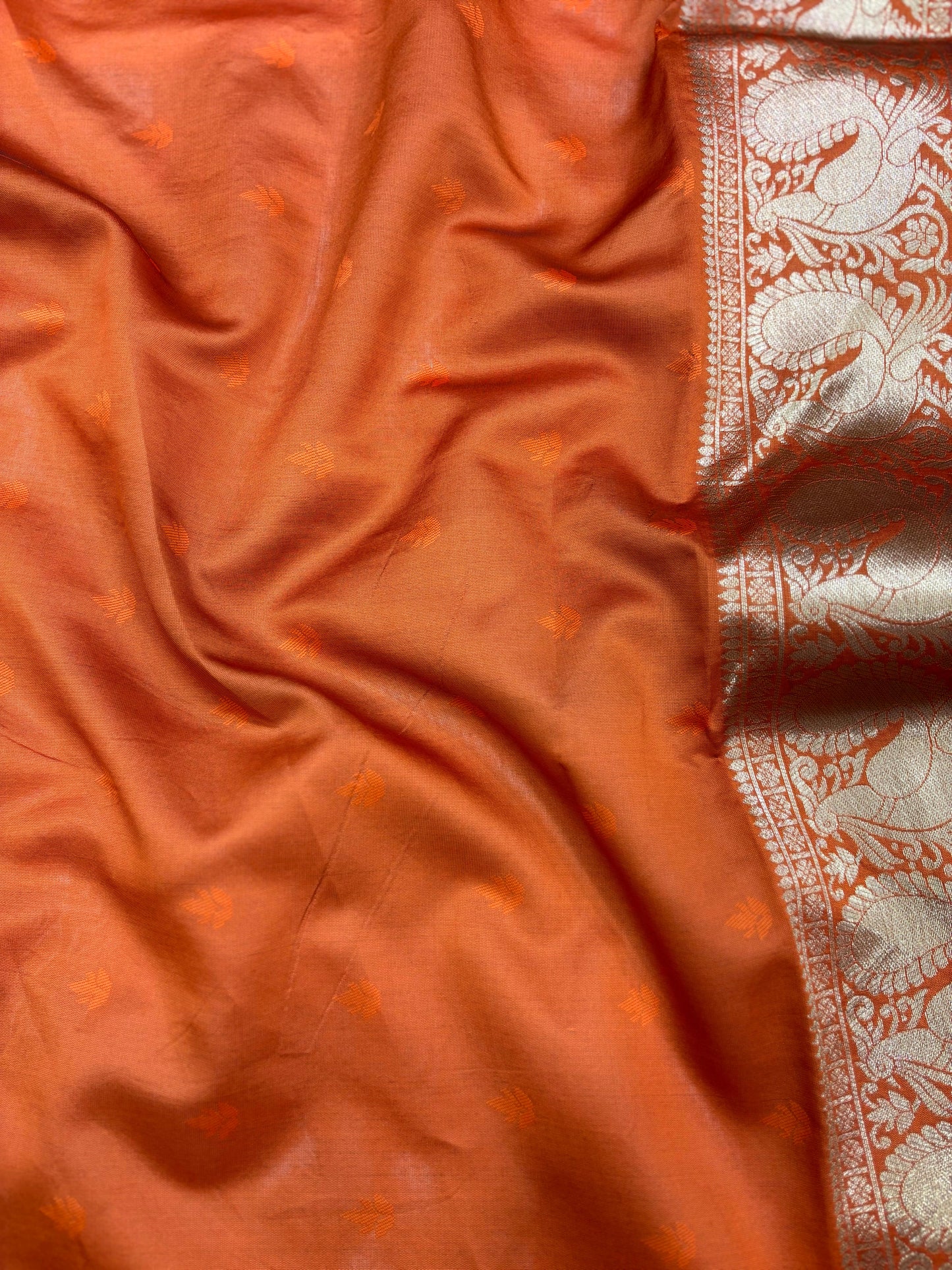 Royal Blue Banarasi Silver Buttas Zari Weaving Saree by My Store