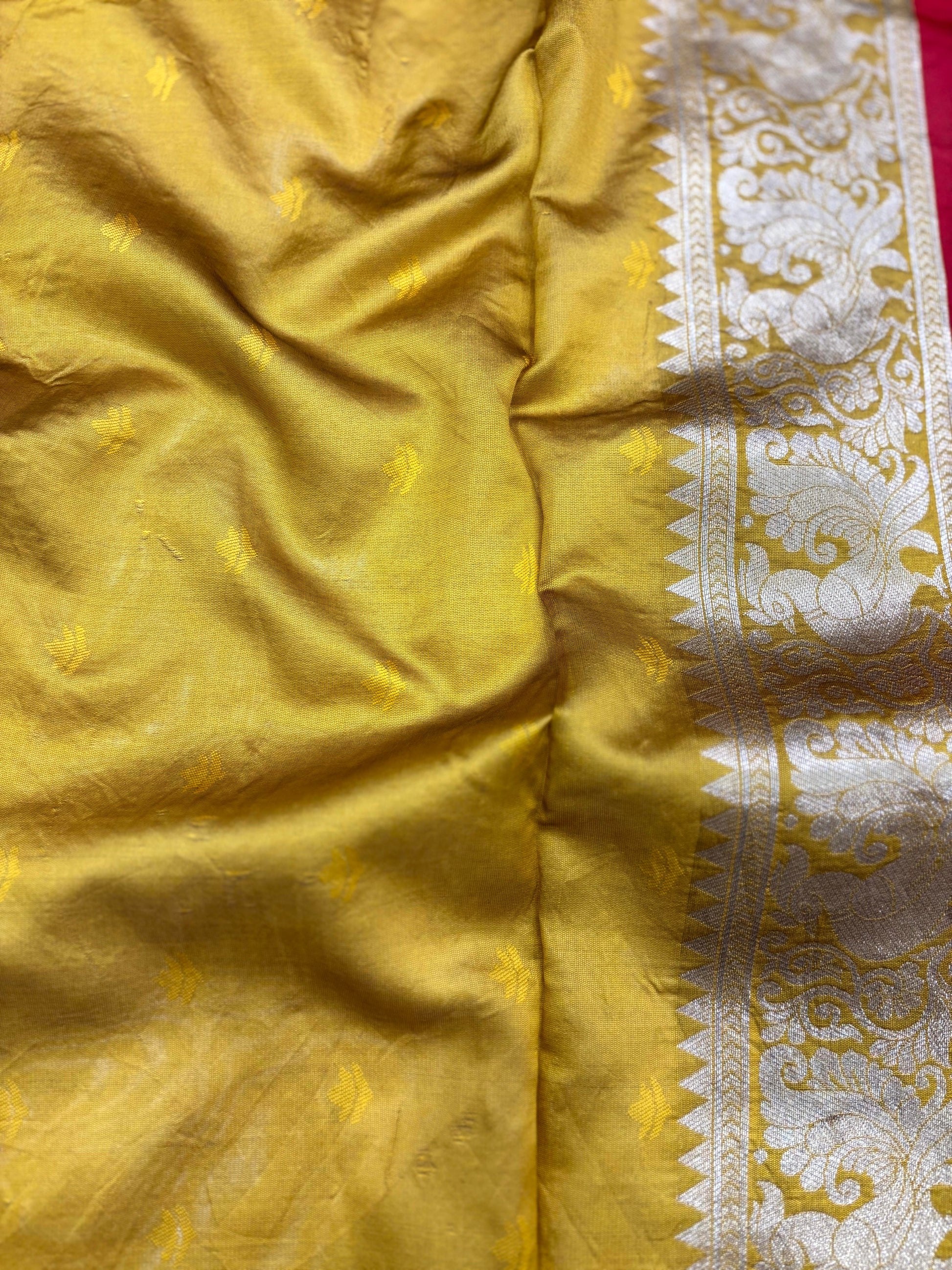 Peacock Red Banarasi Silk Saree by My Store