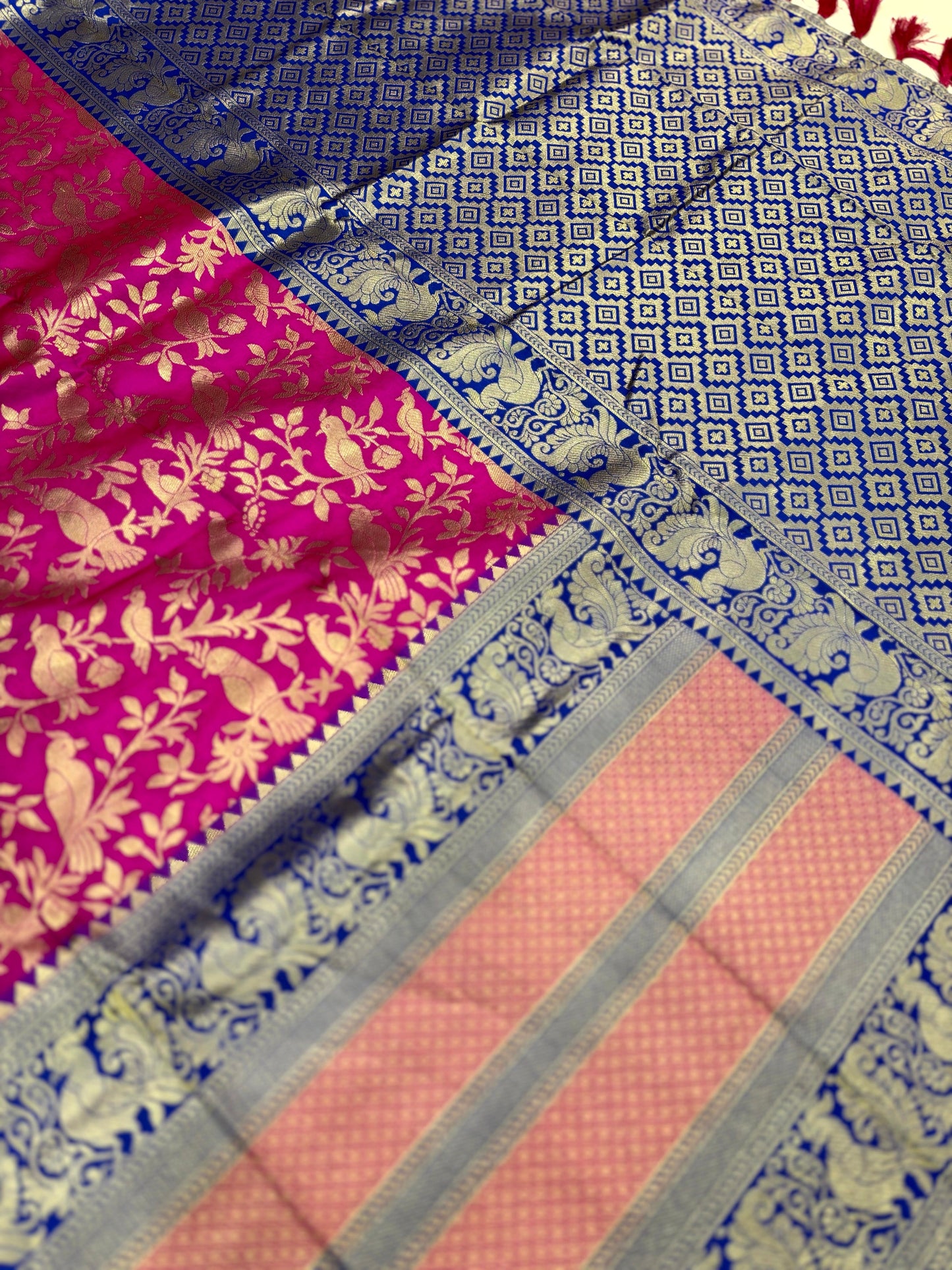 Peacock Purple Banarasi Silk Saree by My Store