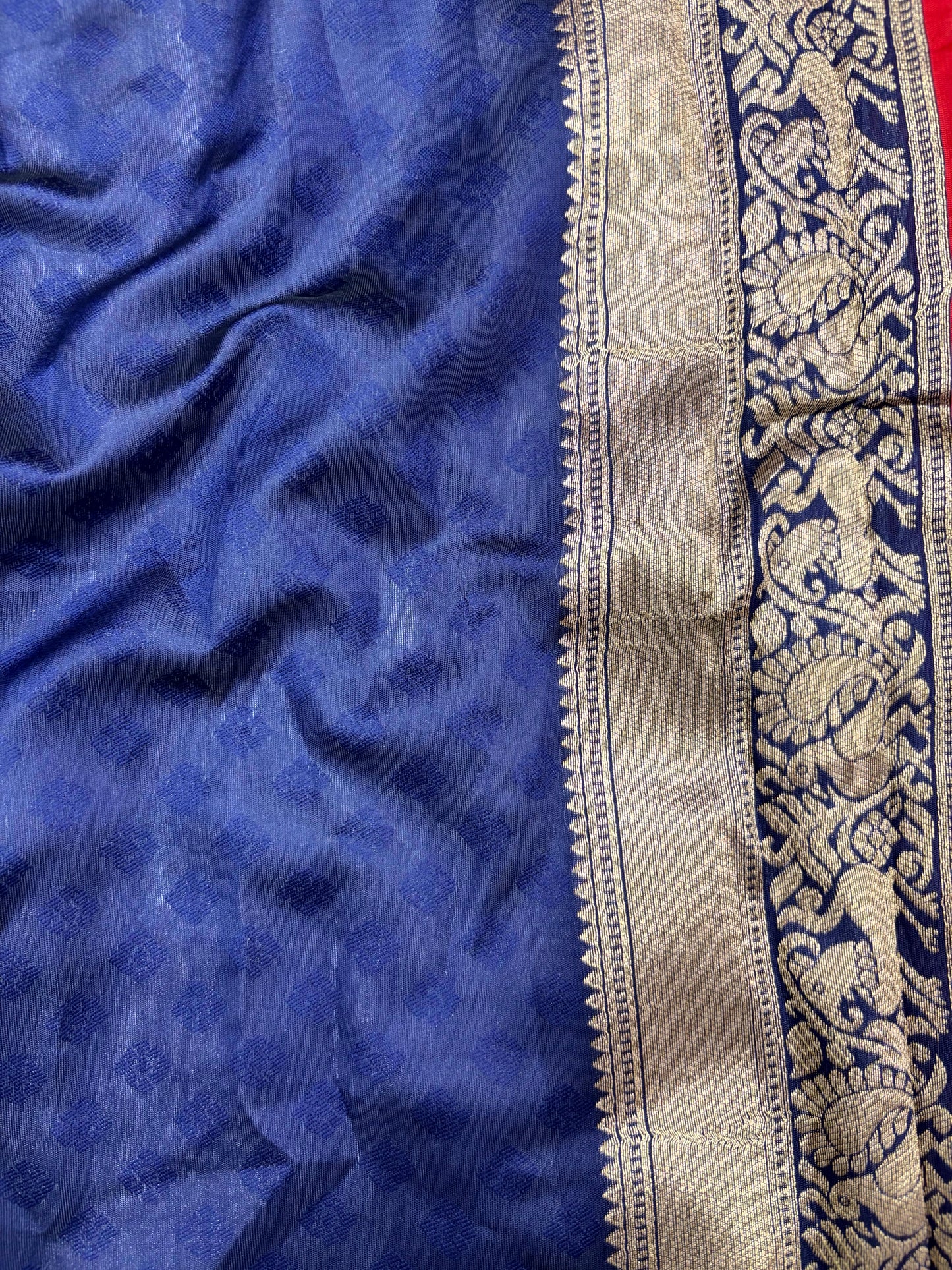 Rose Red Woven Design Banarasi Saree by My Store