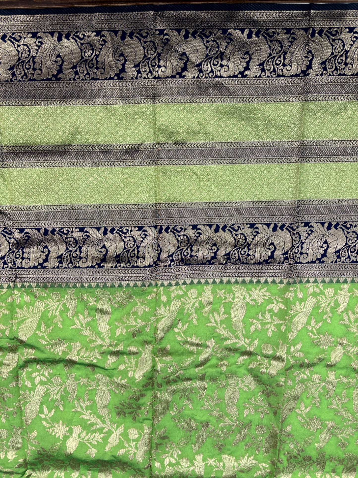 Peacock Green Banarasi Silk Saree by My Store