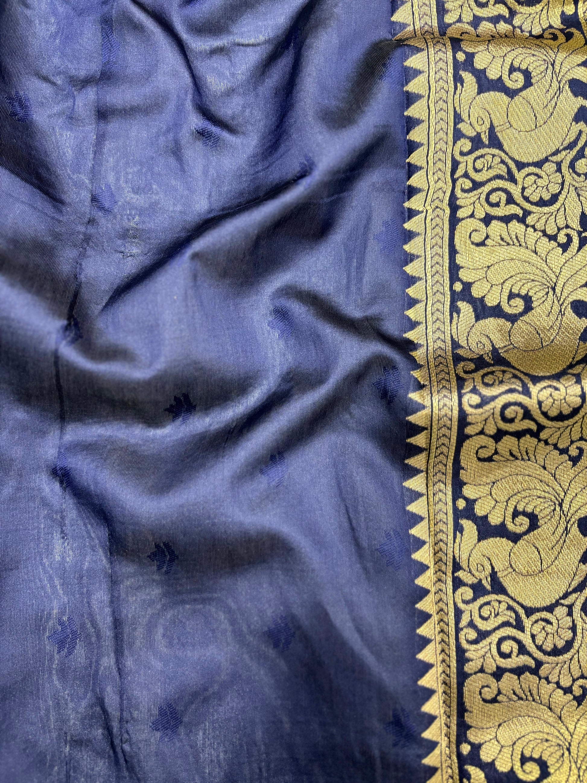 Peacock Green Banarasi Silk Saree by My Store