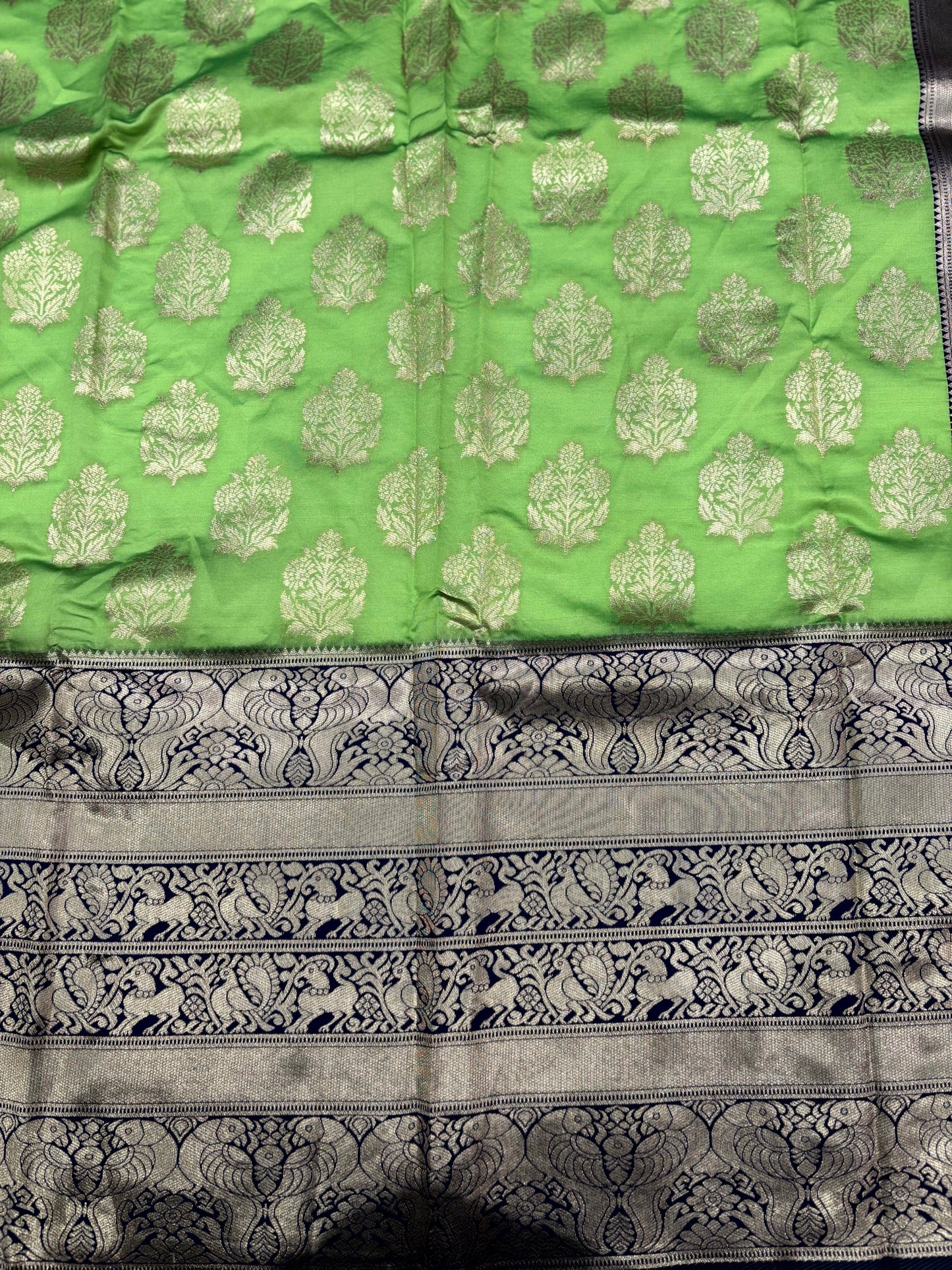 Fluorescent Green Woven Design Banarasi Saree by My Store