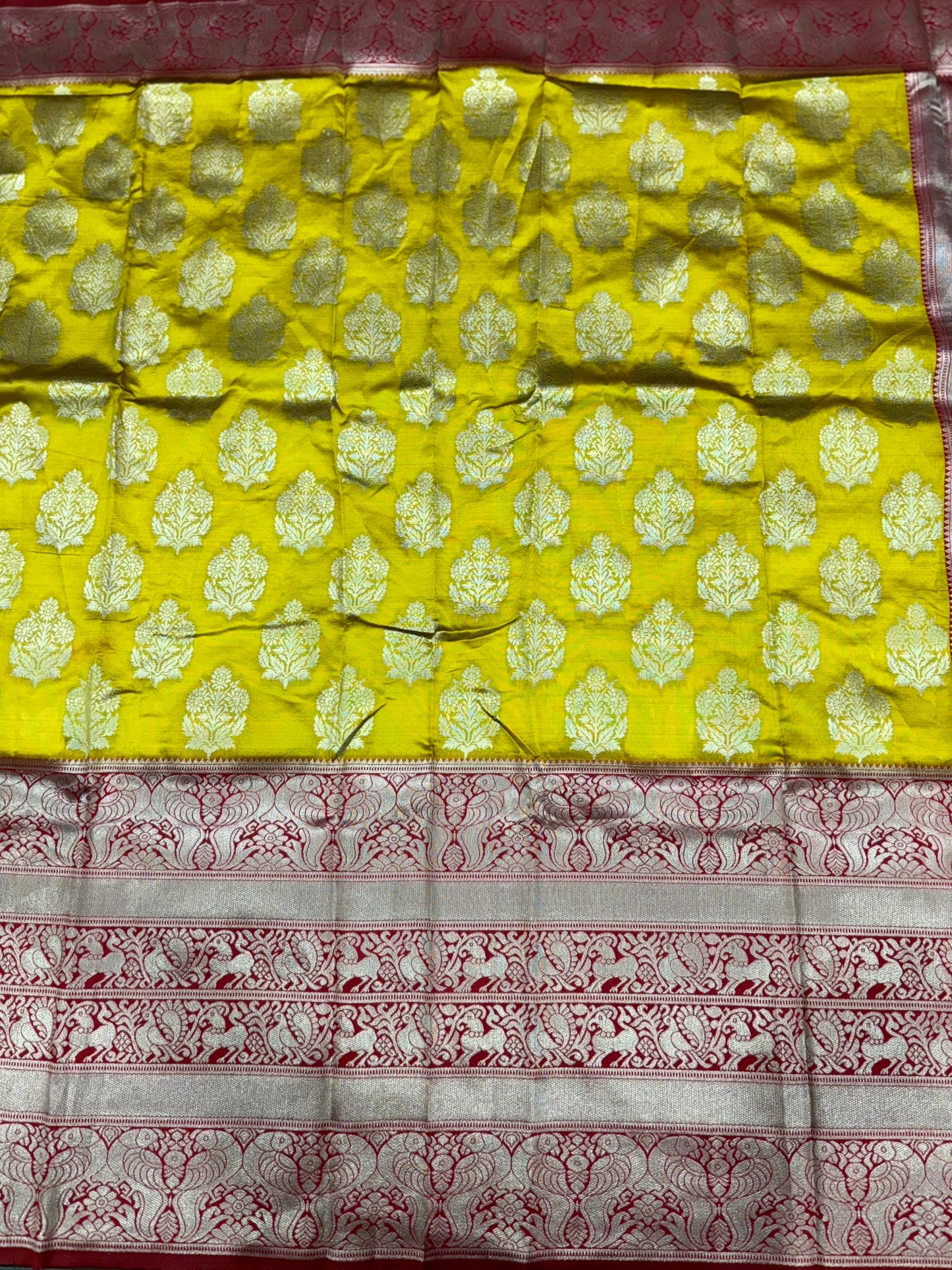 Mustard Yellow Woven Design Banarasi Saree by My Store