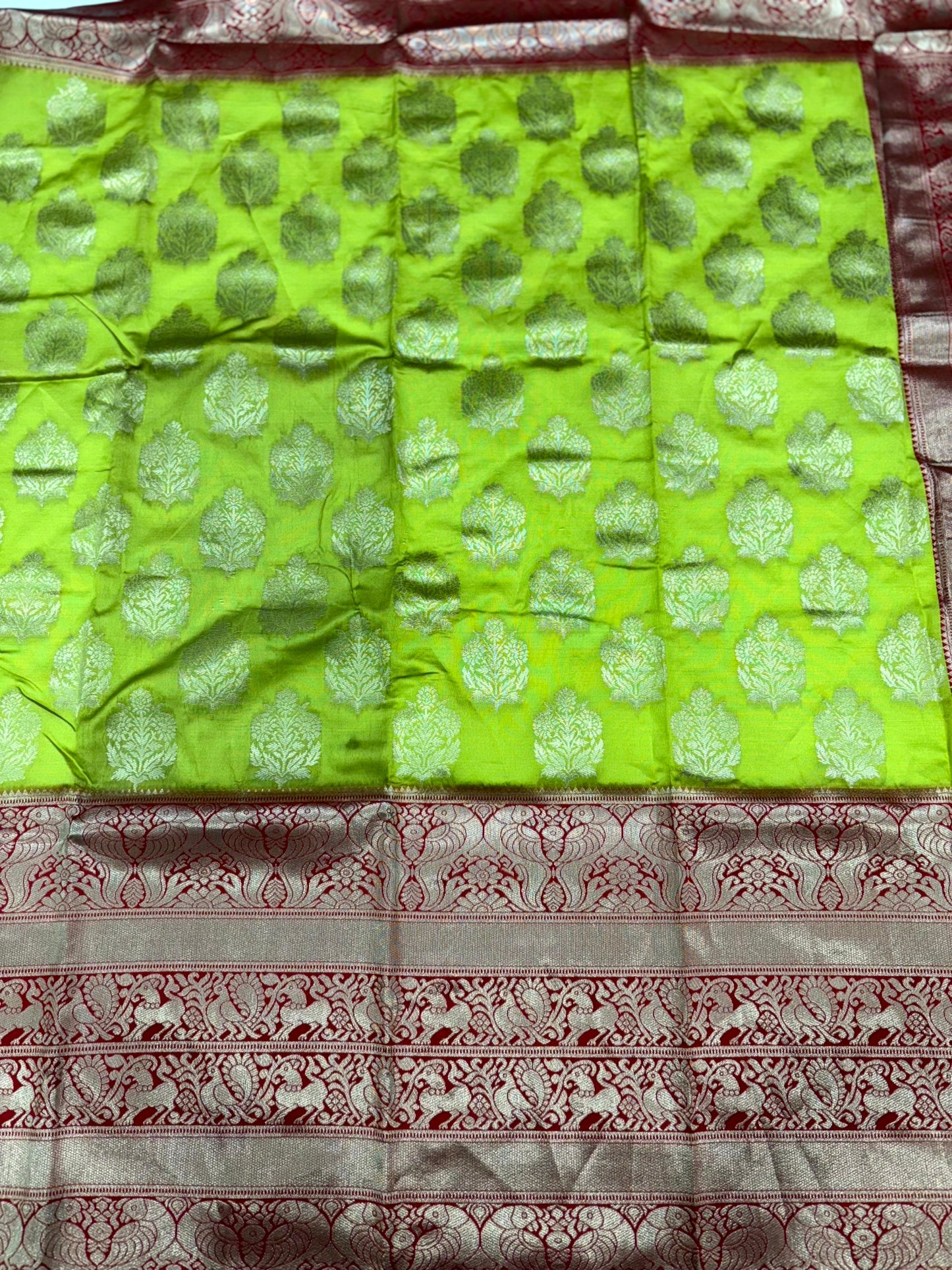 Olive Woven Design Banarasi Saree by My Store