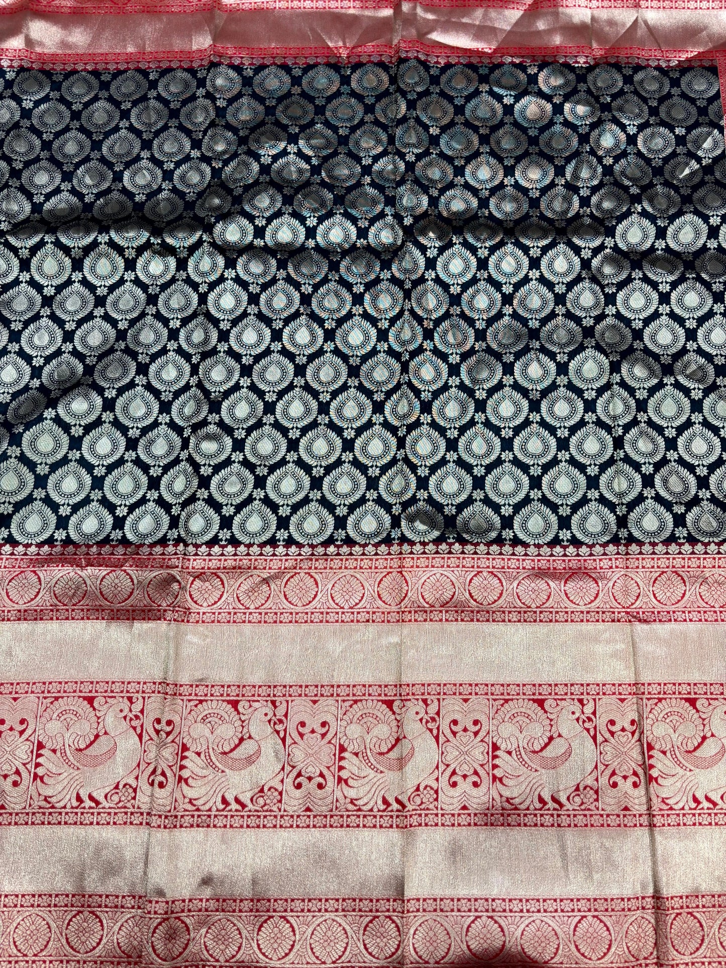 Radiant Black Banarasi Silk Saree by My Store
