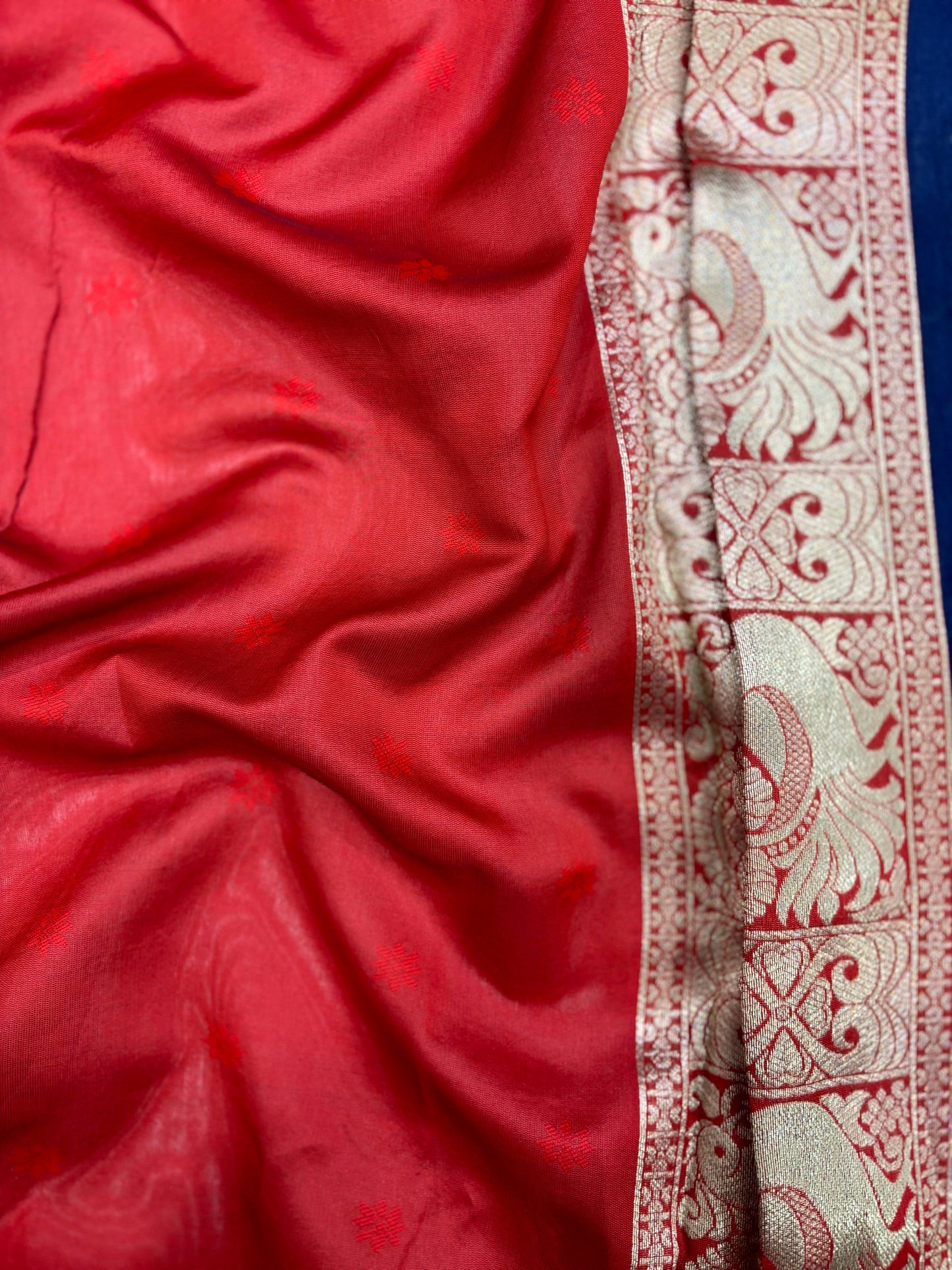 Radiant Navy Blue Banarasi Silk Saree by My Store