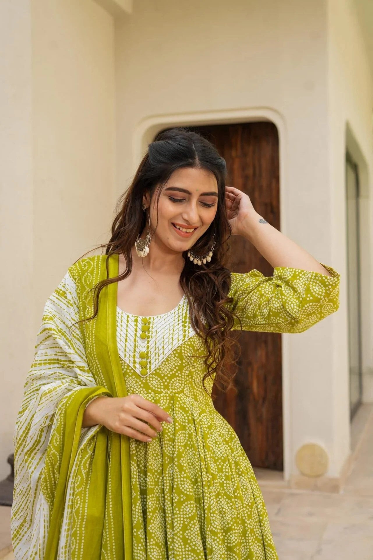 Calm & Classy – Green Ethnic Kurta Set For Women