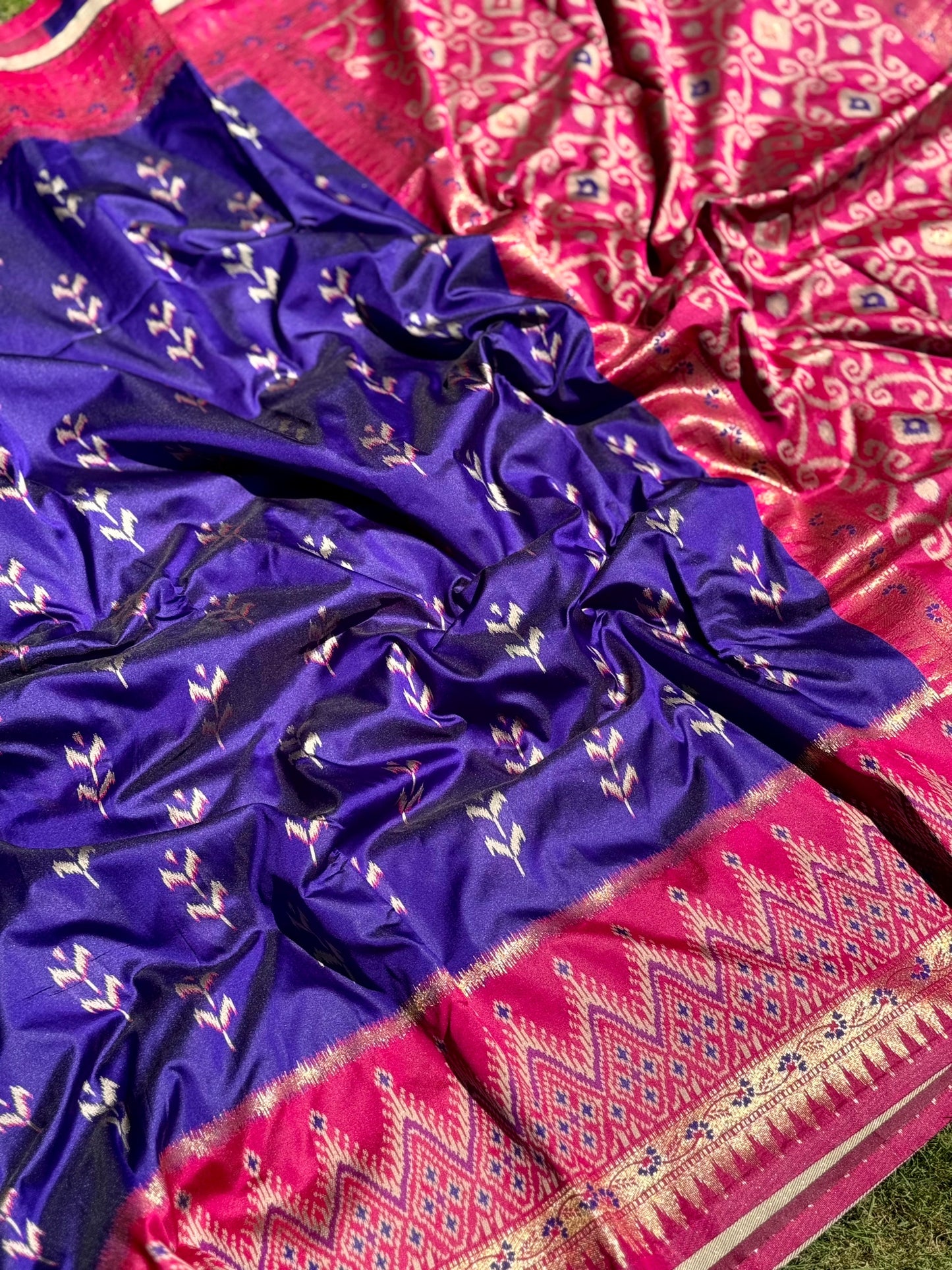 Regal Purple Soft Silk Ikkat Saree by My Store