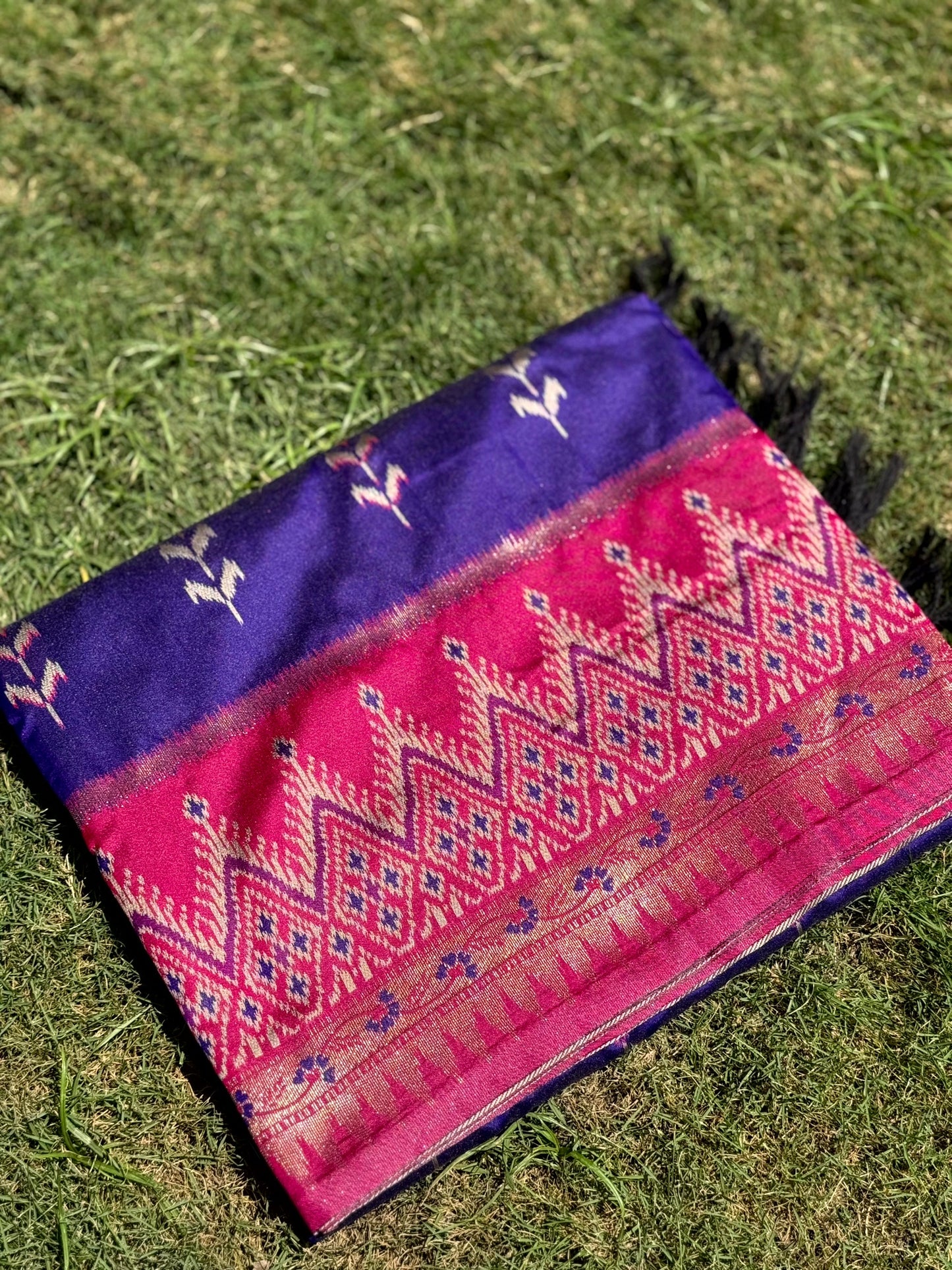 Regal Purple Soft Silk Ikkat Saree by My Store