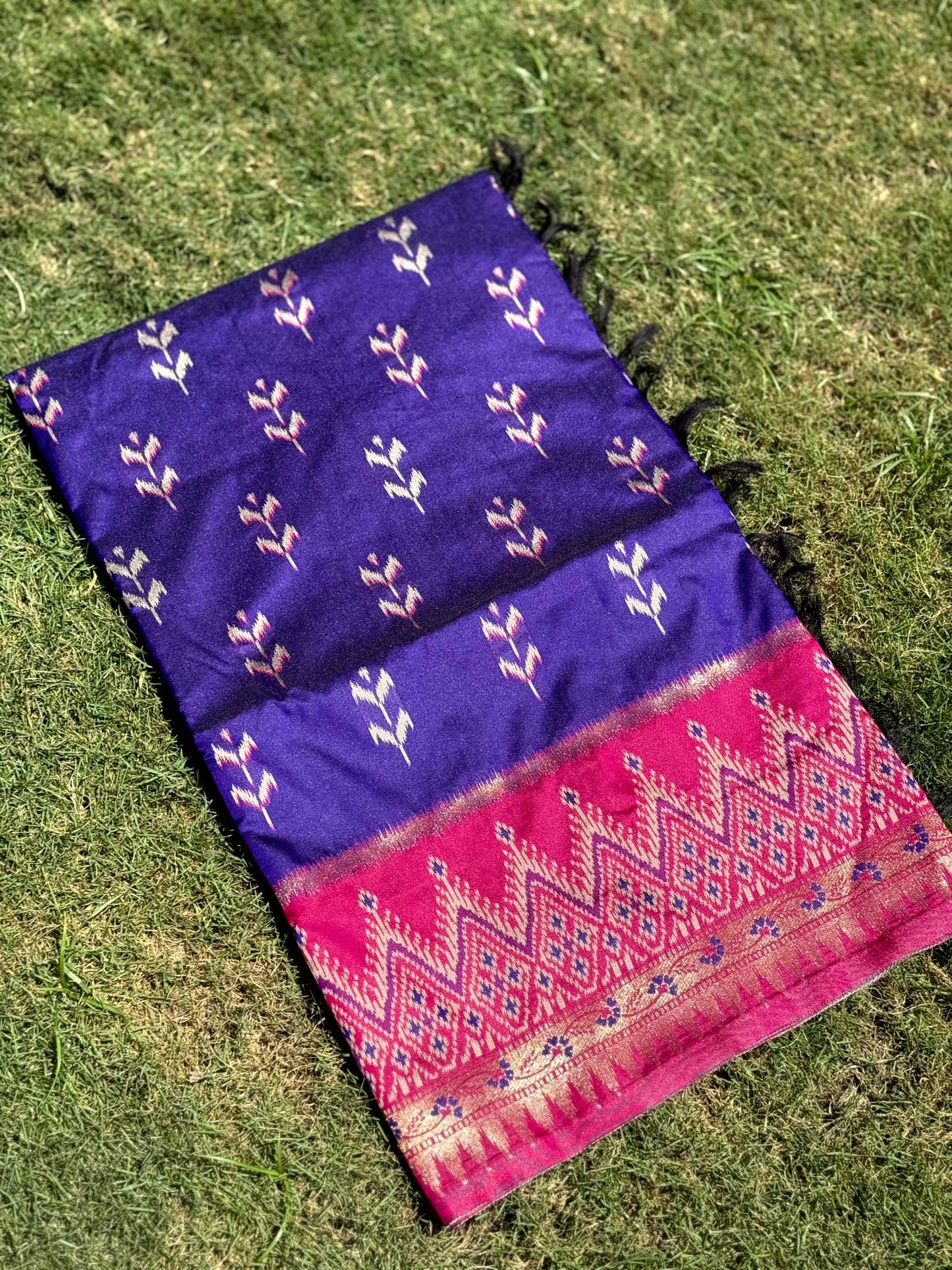 Regal Purple Soft Silk Ikkat Saree by My Store