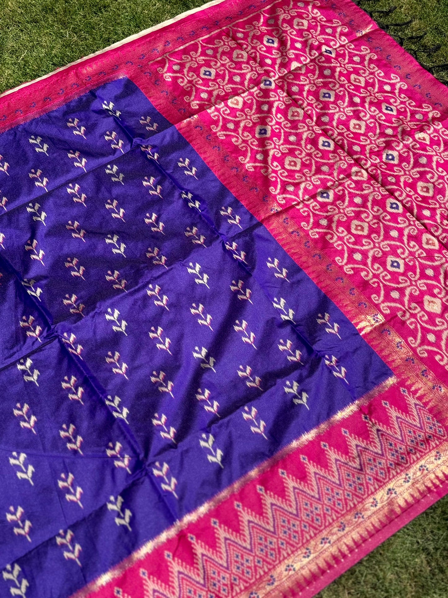 Regal Purple Soft Silk Ikkat Saree by My Store