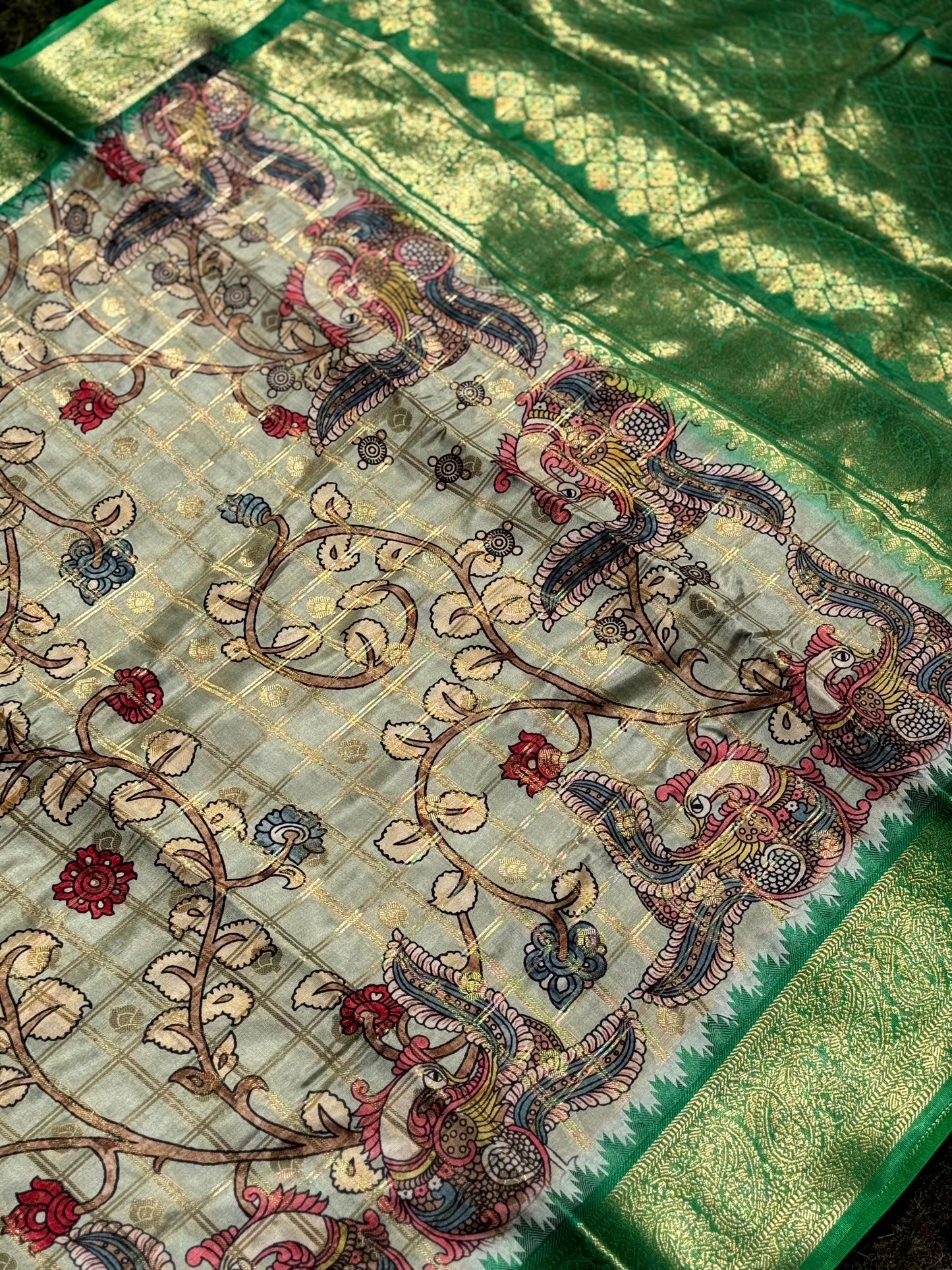 Regal Banarasi Kalamkari Printed Saree by My Store