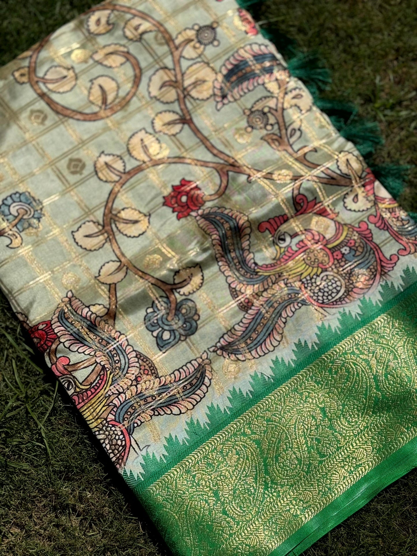 Regal Banarasi Kalamkari Printed Saree by My Store