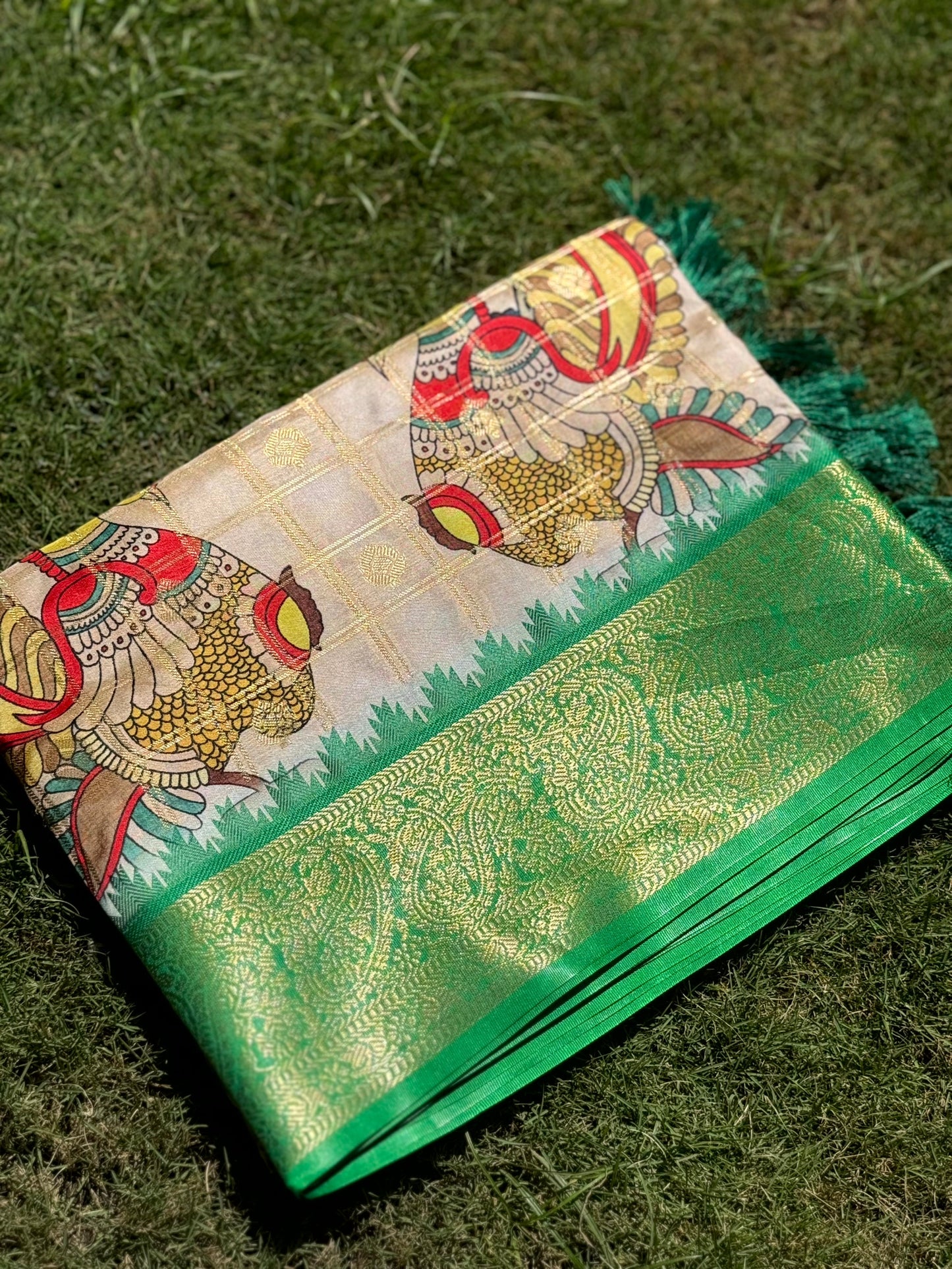 Regal Banarasi Kalamkari Printed Saree by My Store