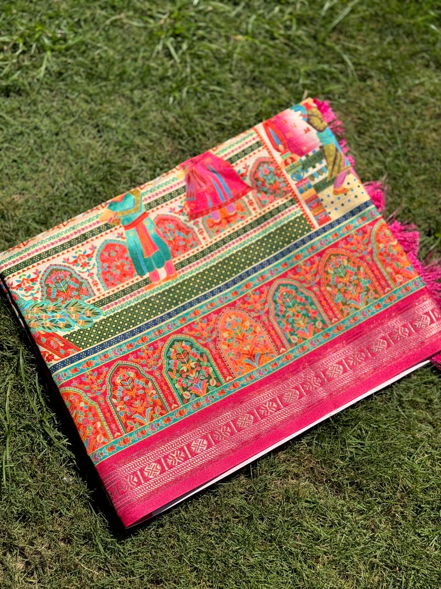 Soft Silk Pashmina Kashmiri Print Saree