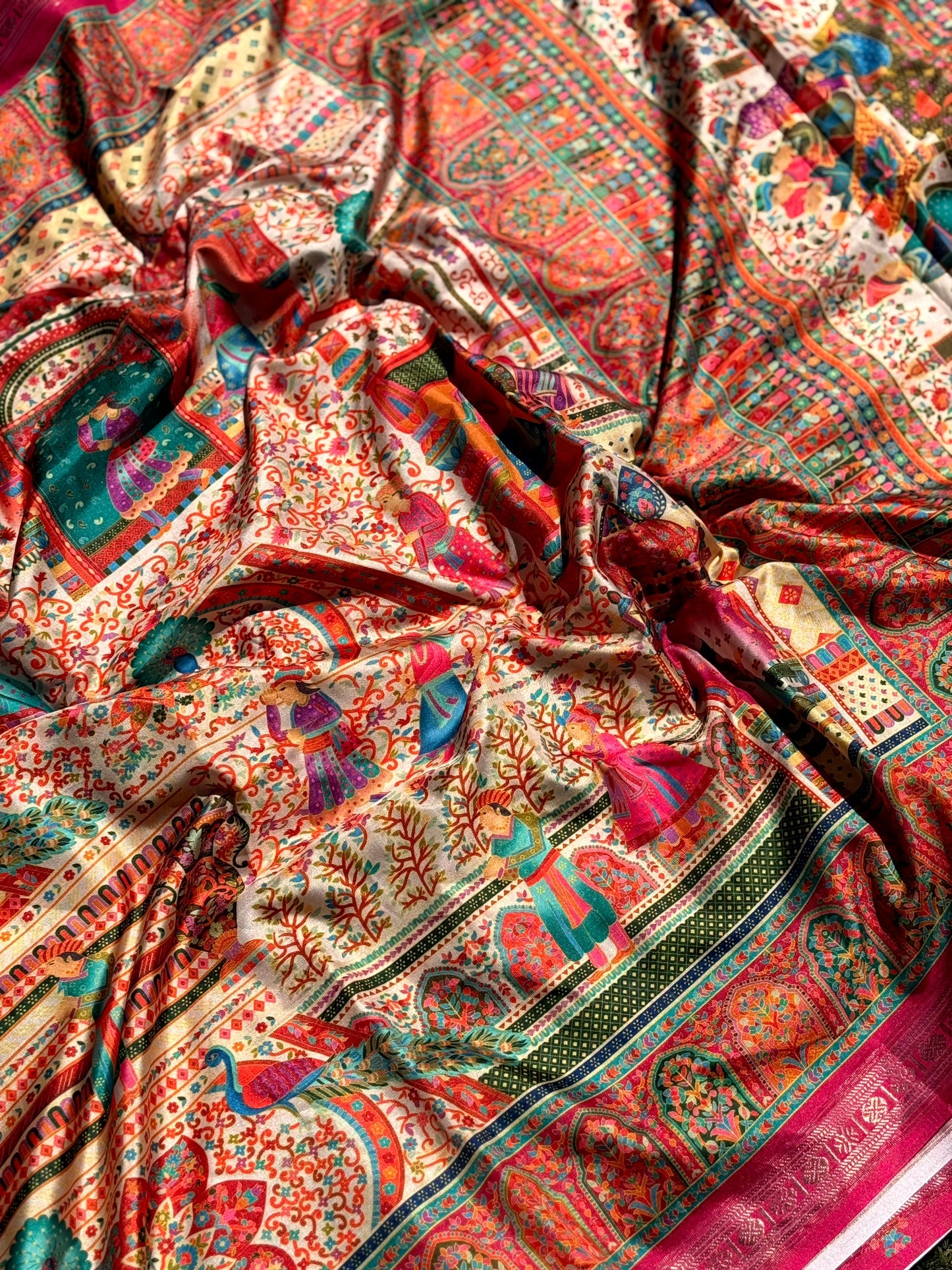 Soft Silk Pashmina Kashmiri Print Saree