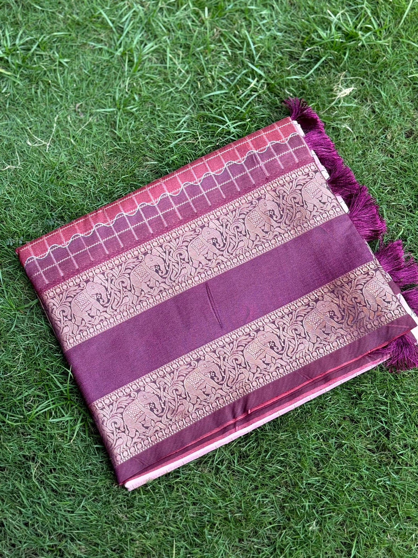 Radiant Soft Silk Rainbow Print Saree by My Store