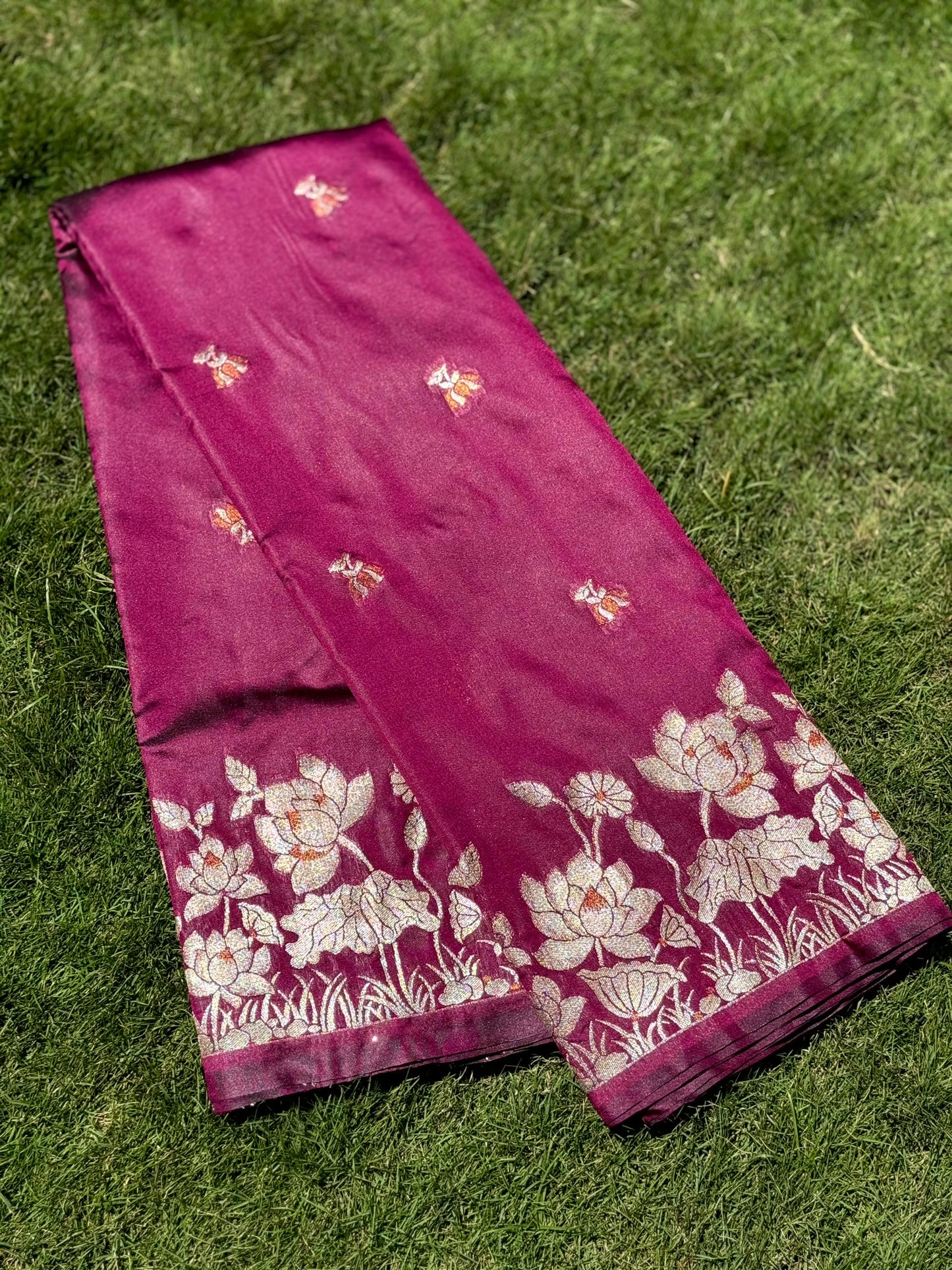 Dark Purple Soft Silk Kanjivaram Saree by My Store