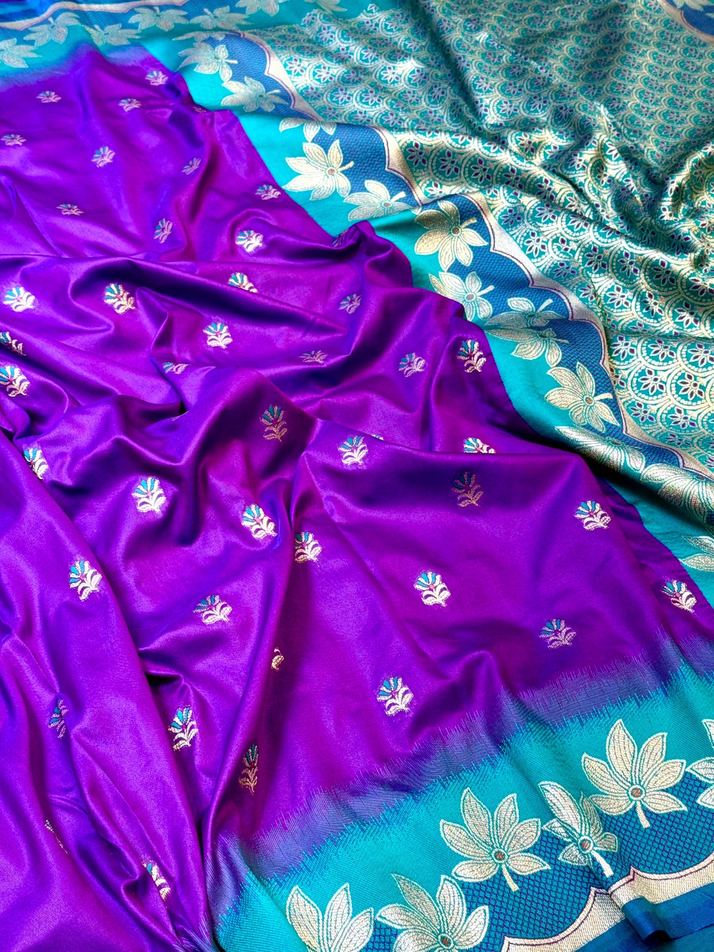 Purple Soft Silk Kanjivaram Saree by My Store