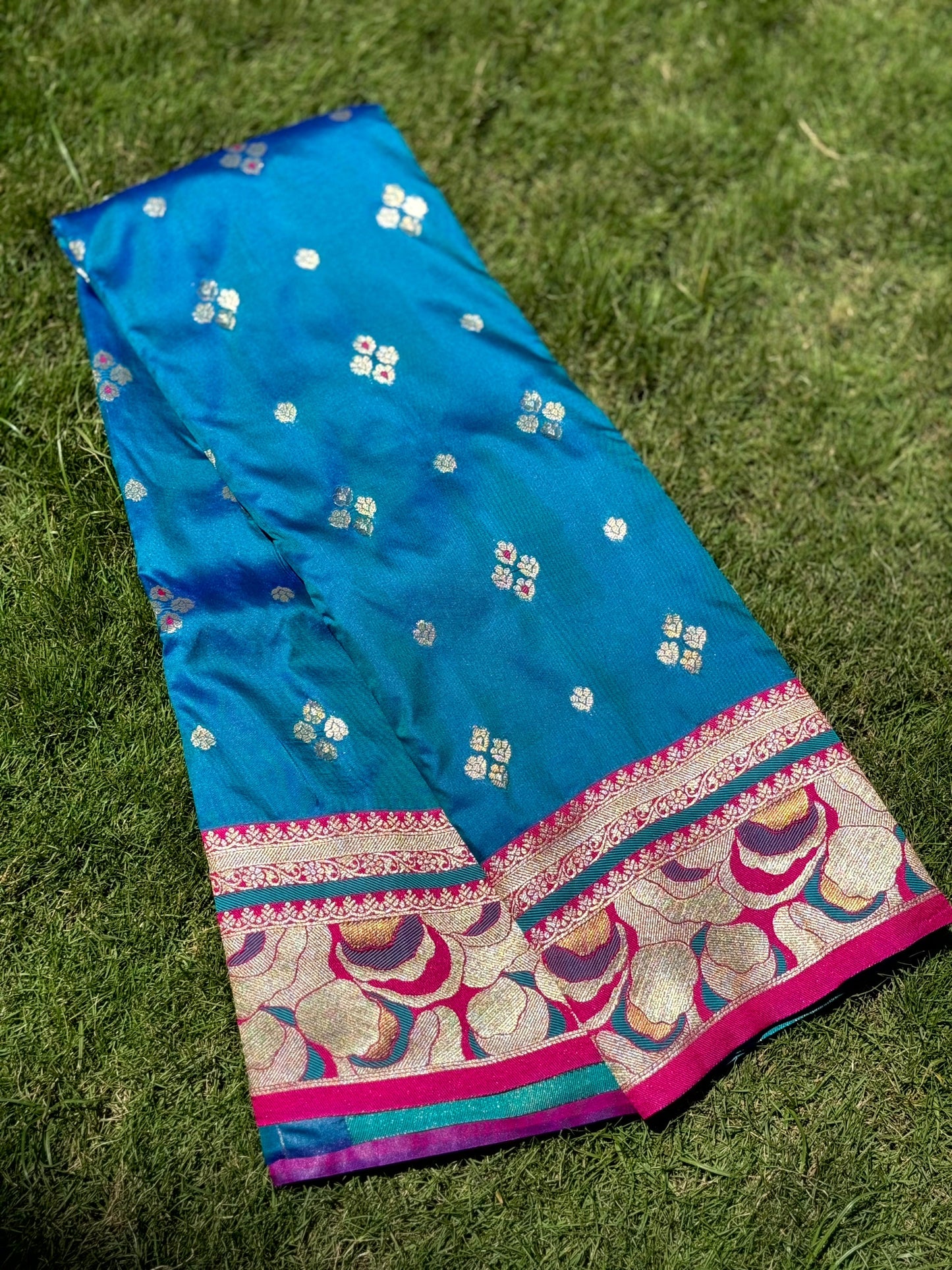 Royal Blue Soft Silk Kanjivaram Saree by My Store