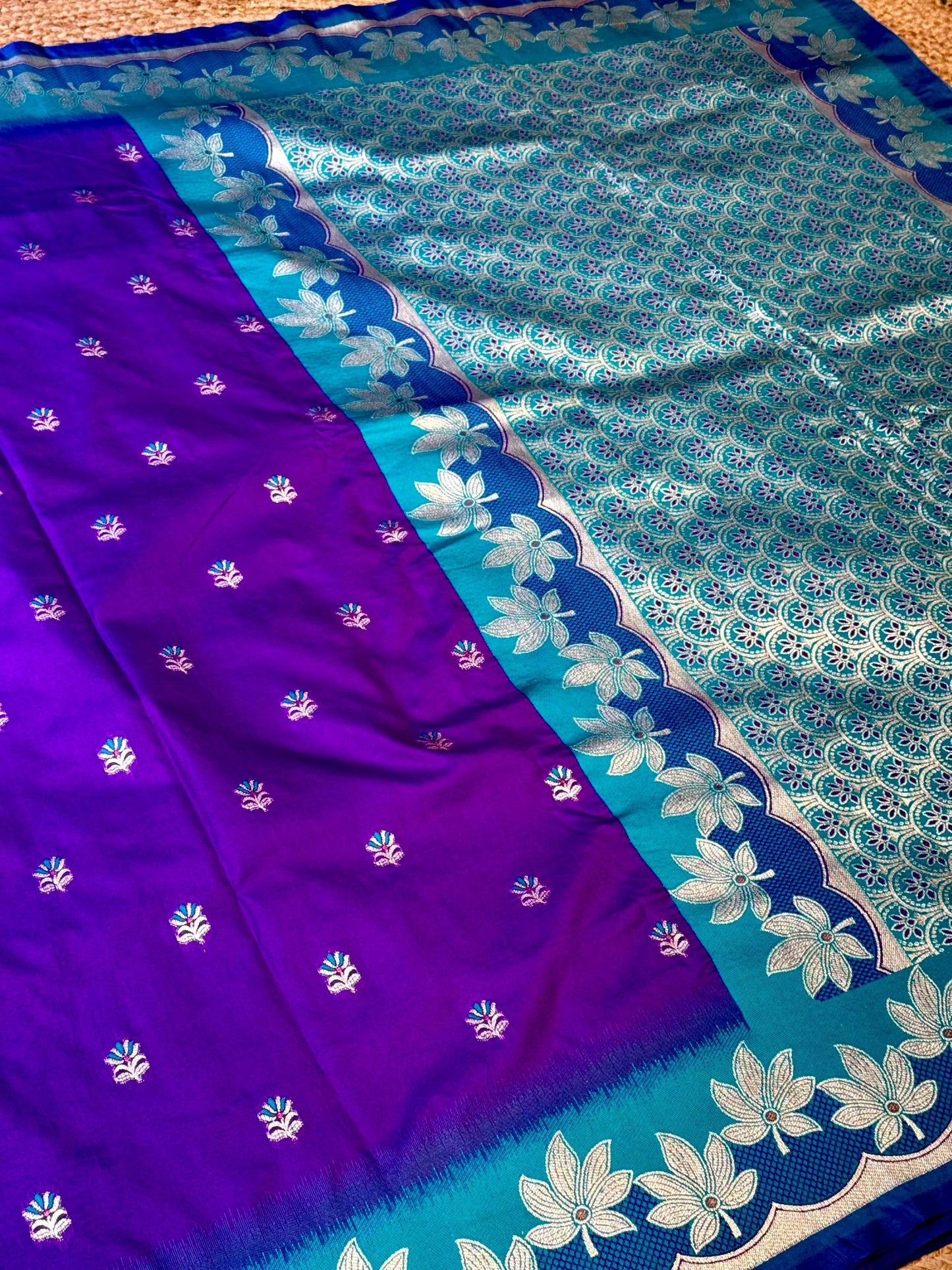 Purple Soft Silk Kanjivaram Saree by My Store