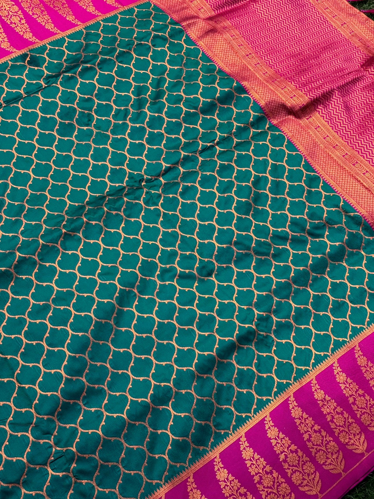 Rama Soft Banarasi Katan Silk Saree by My Store