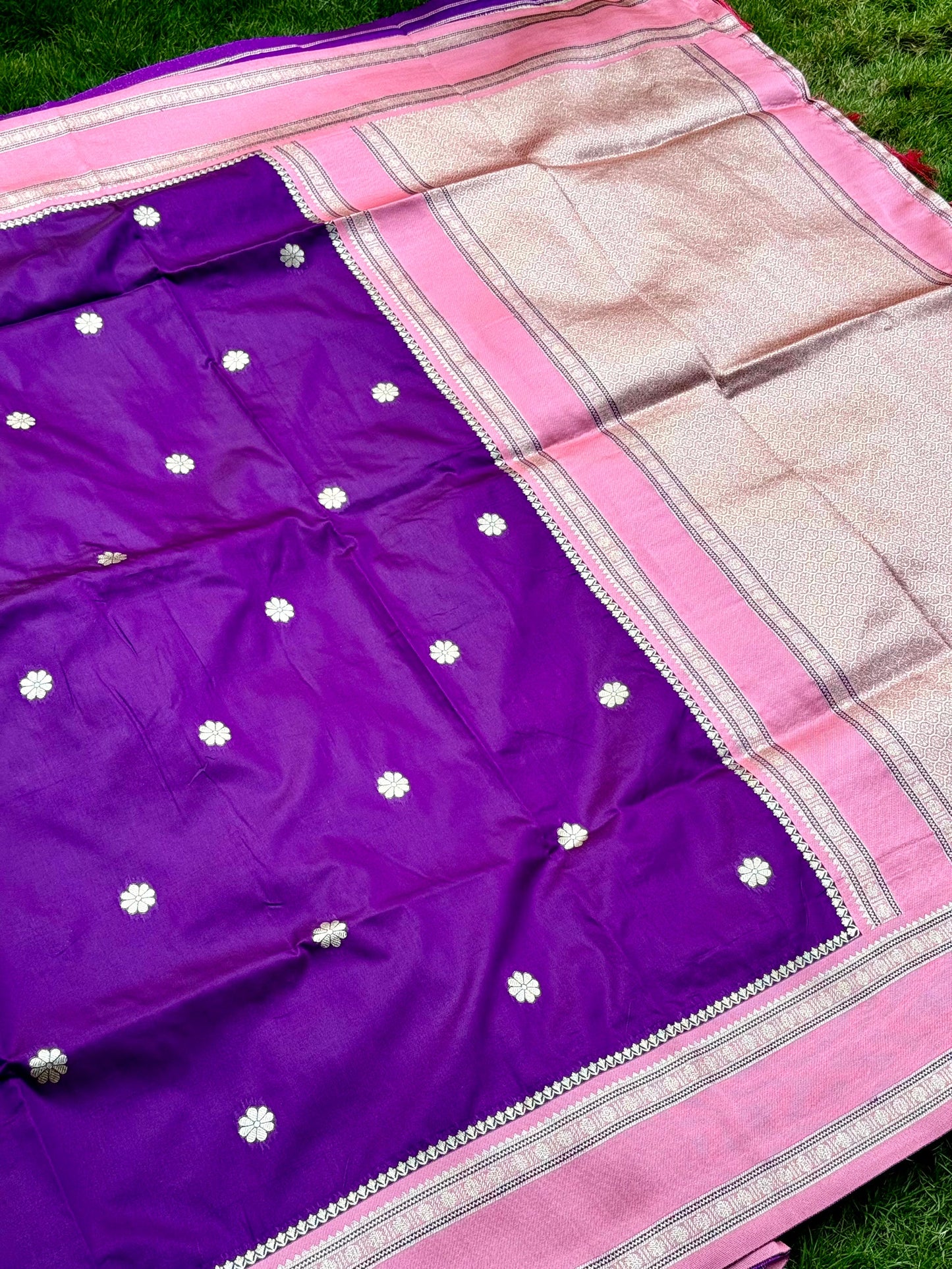 Vibrant Wine Soft Silk Floral Butta Saree