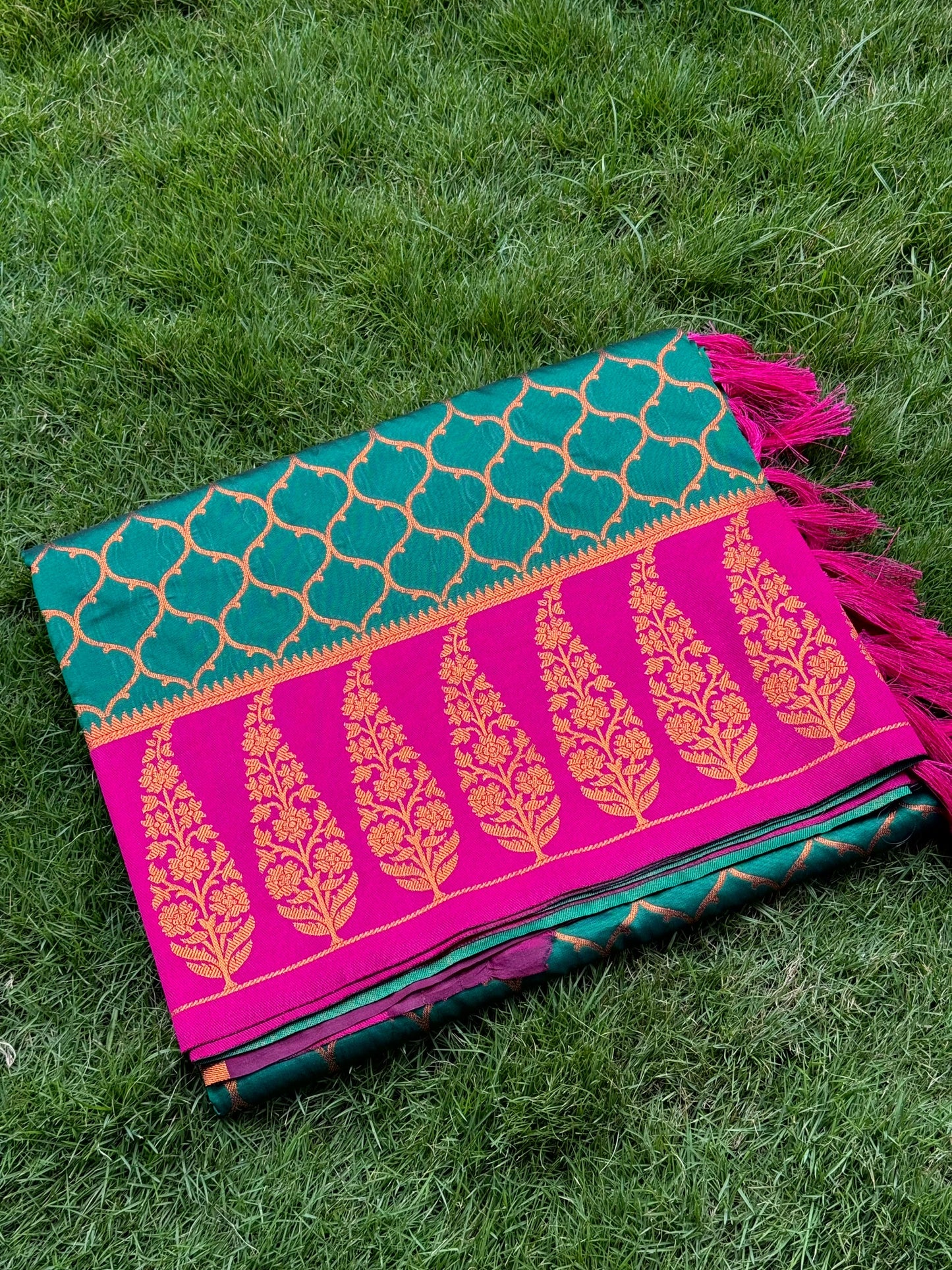 Rama Soft Banarasi Katan Silk Saree by My Store