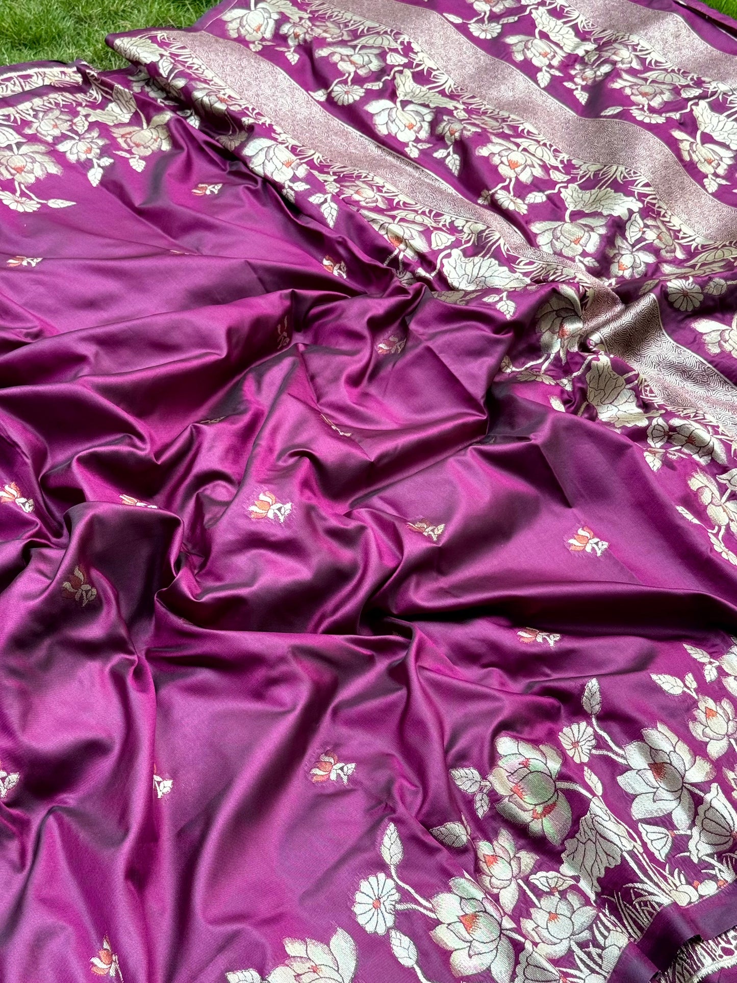 Dark Purple Soft Silk Kanjivaram Saree by My Store