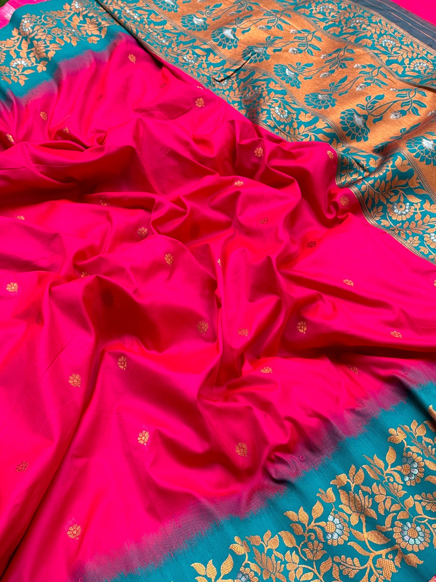 Pink Soft Silk Kanjivaram Saree by My Store