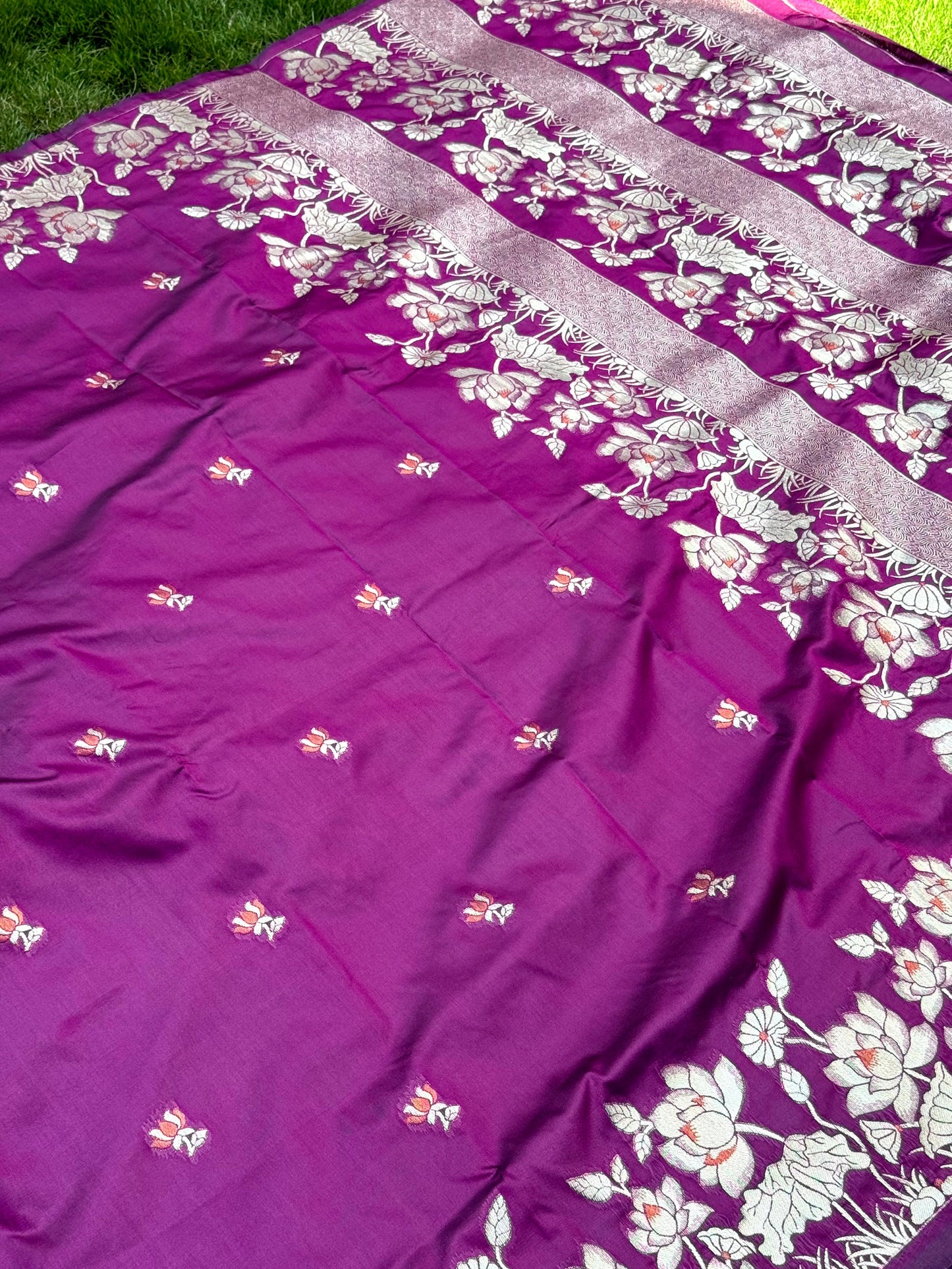 Dark Purple Soft Silk Kanjivaram Saree by My Store