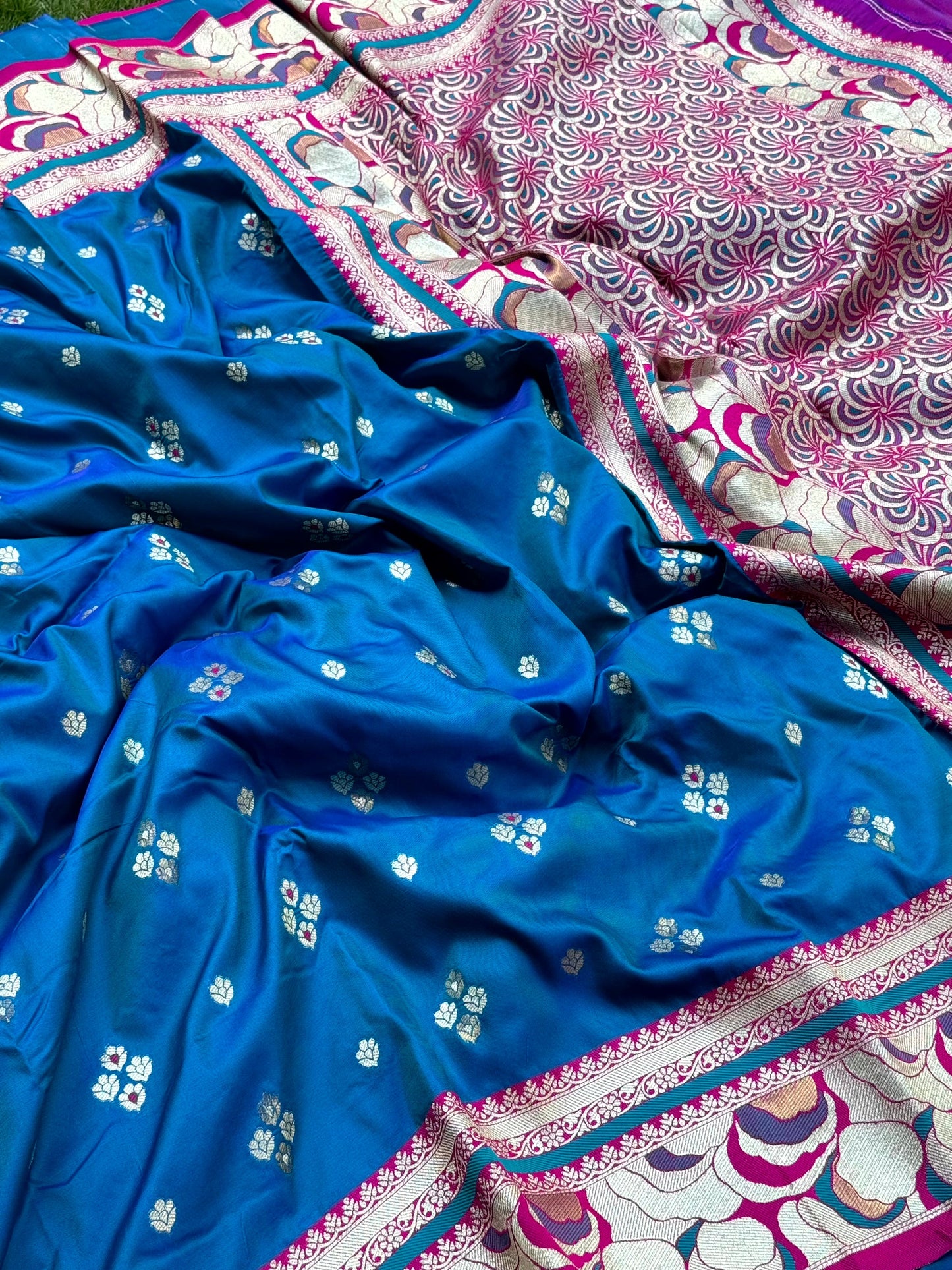 Royal Blue Soft Silk Kanjivaram Saree by My Store